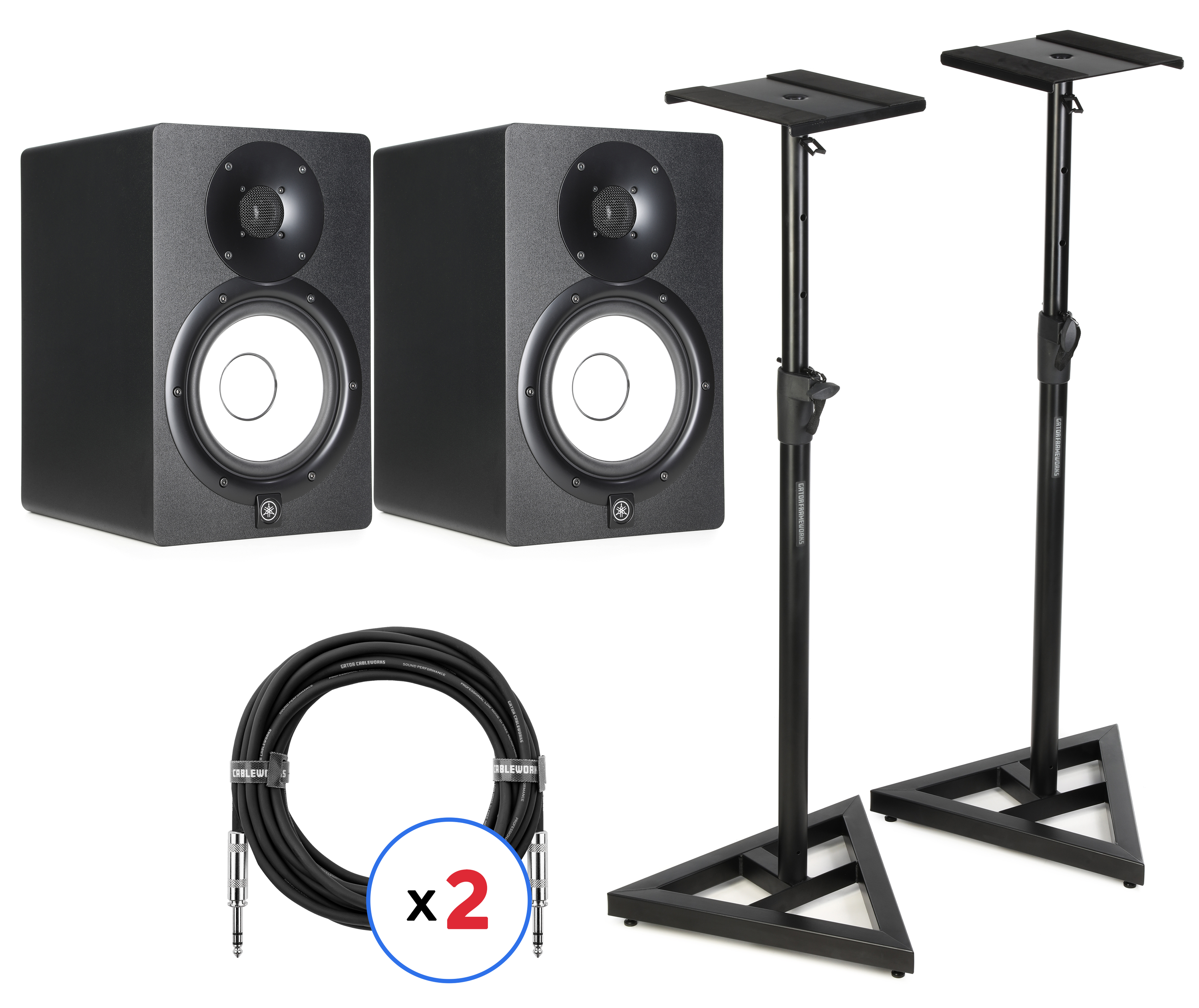Yamaha HS7 Powered Studio Monitor Pair with Stands and