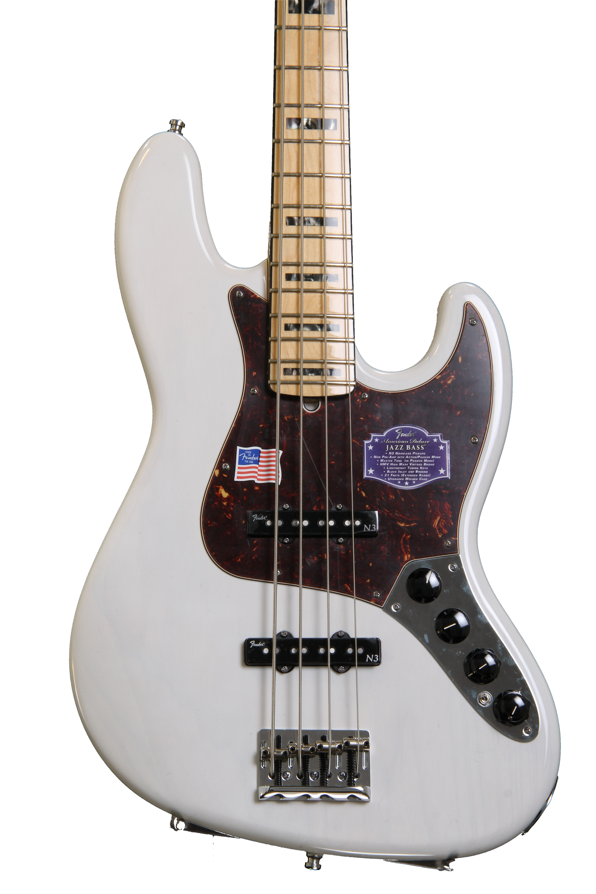 Fender American Deluxe Jazz Bass - White Blonde | Sweetwater Fender American Deluxe Jazz Bass - White Blonde | Sweetwater