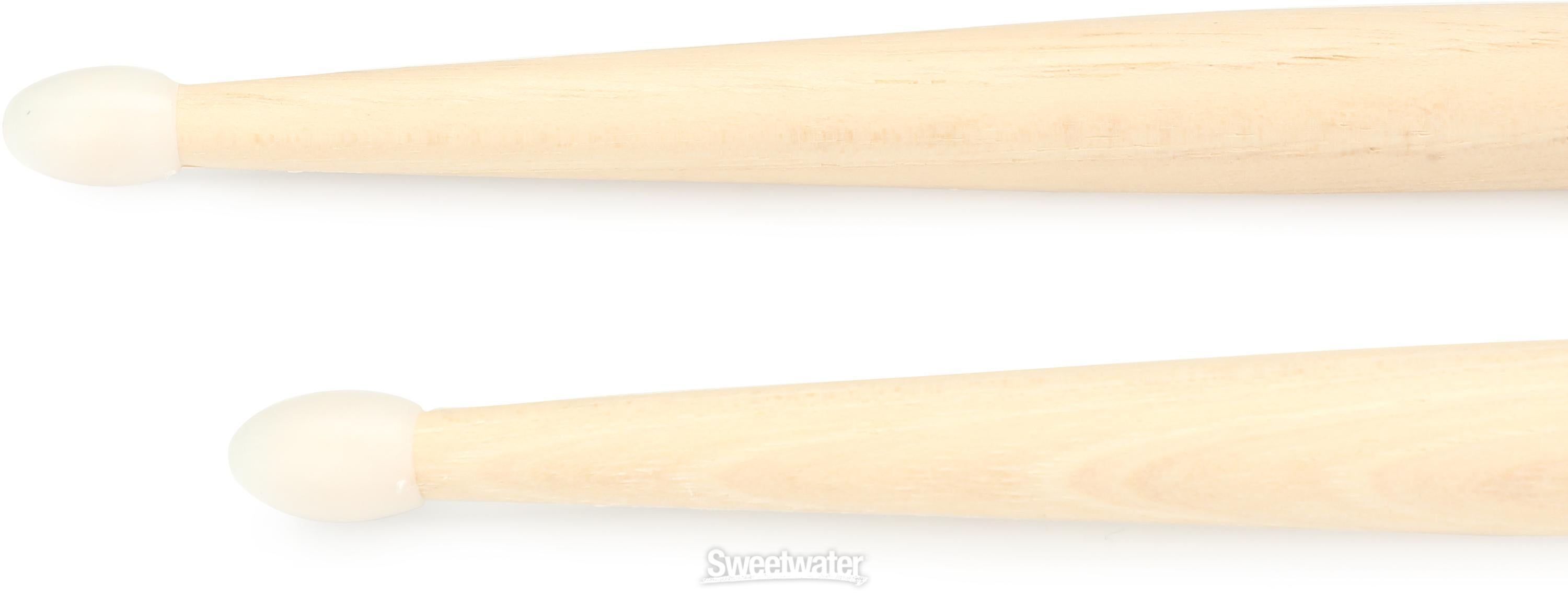 Zildjian Hickory Dip Series Drumsticks - 5B - Nylon Tip - Black