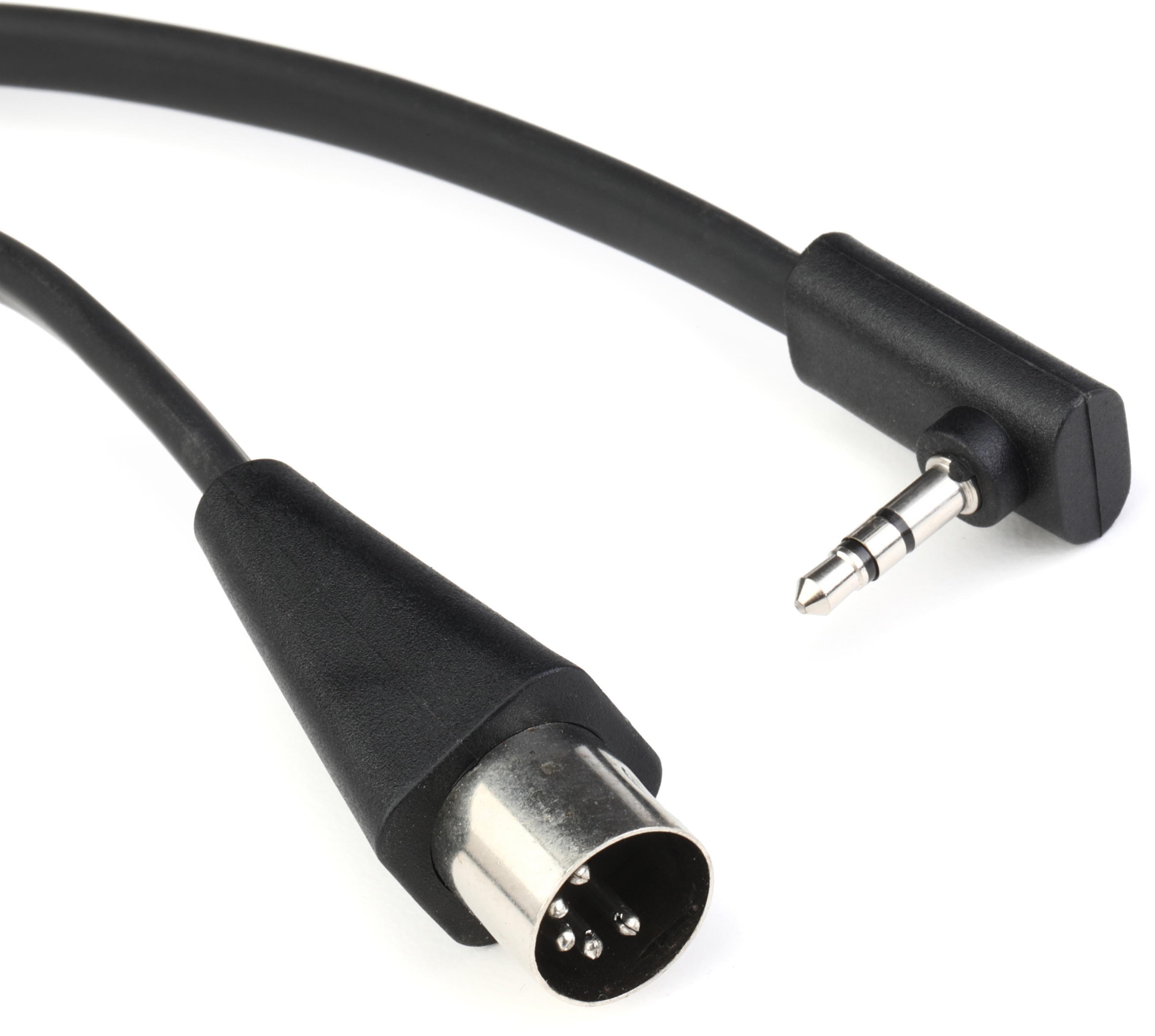 Photo of RockBoard by Warwick Flat TRS to MIDI Type A Cable - Black, 1.96 feet