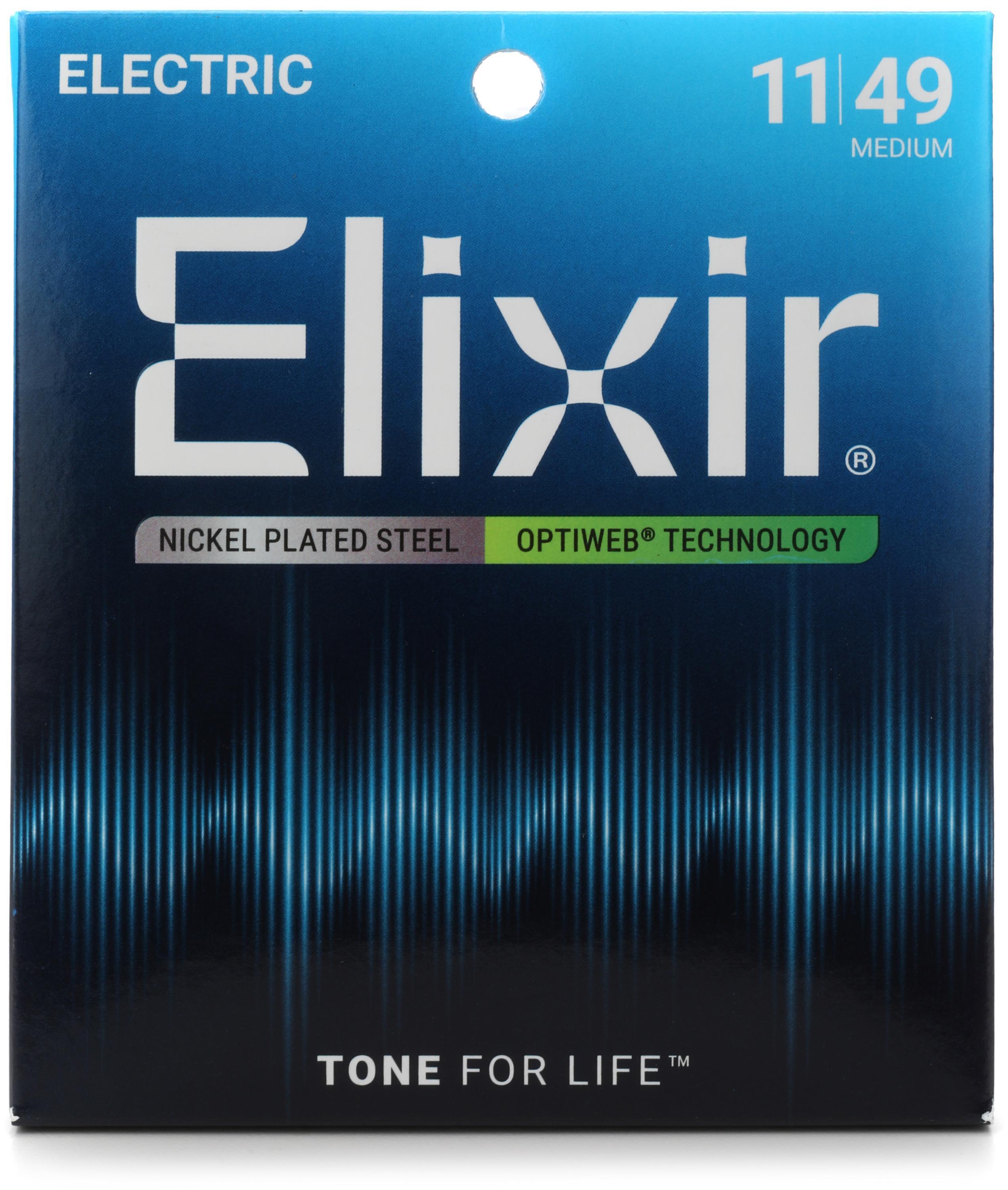 Bundled Item: Elixir Strings 19102 Optiweb Electric Guitar Strings - .011-.049 Medium