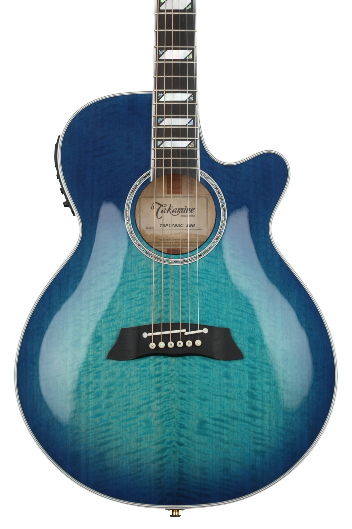 Takamine TSP178AC Thinline Acoustic-Electric Guitar - See-thru Blue Burst