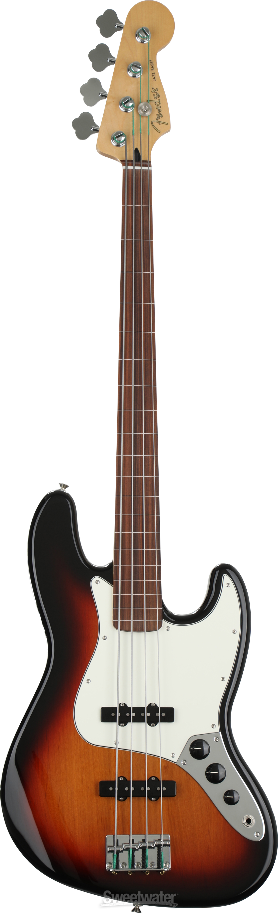 Fender Player Fretless Jazz Bass - 3-Tone Sunburst with Pau Ferro Fender Player Fretless Jazz Bass - 3-Tone Sunburst with Pau Ferro