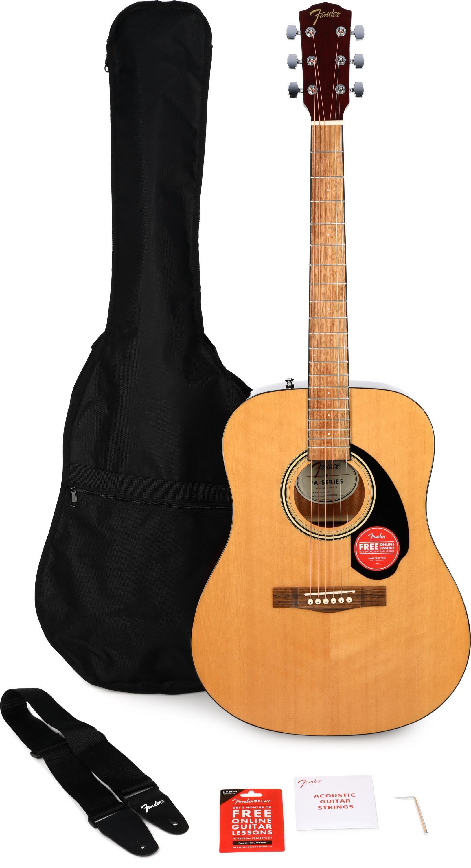 Guitar　Natural　Dreadnought　FA115　Fender　Sweetwater　Acoustic　Pack