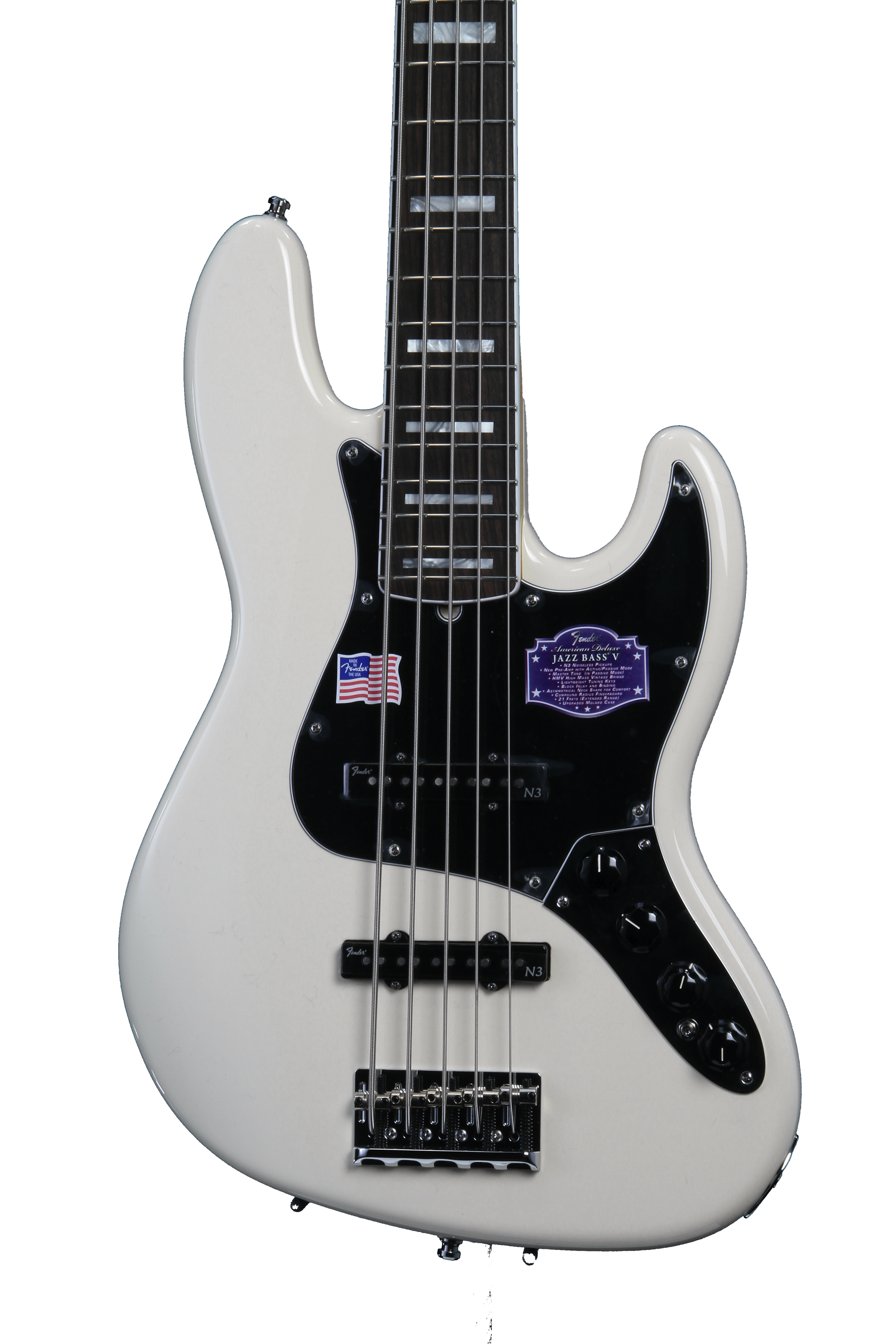 Fender American Deluxe Jazz Bass V - Olympic White