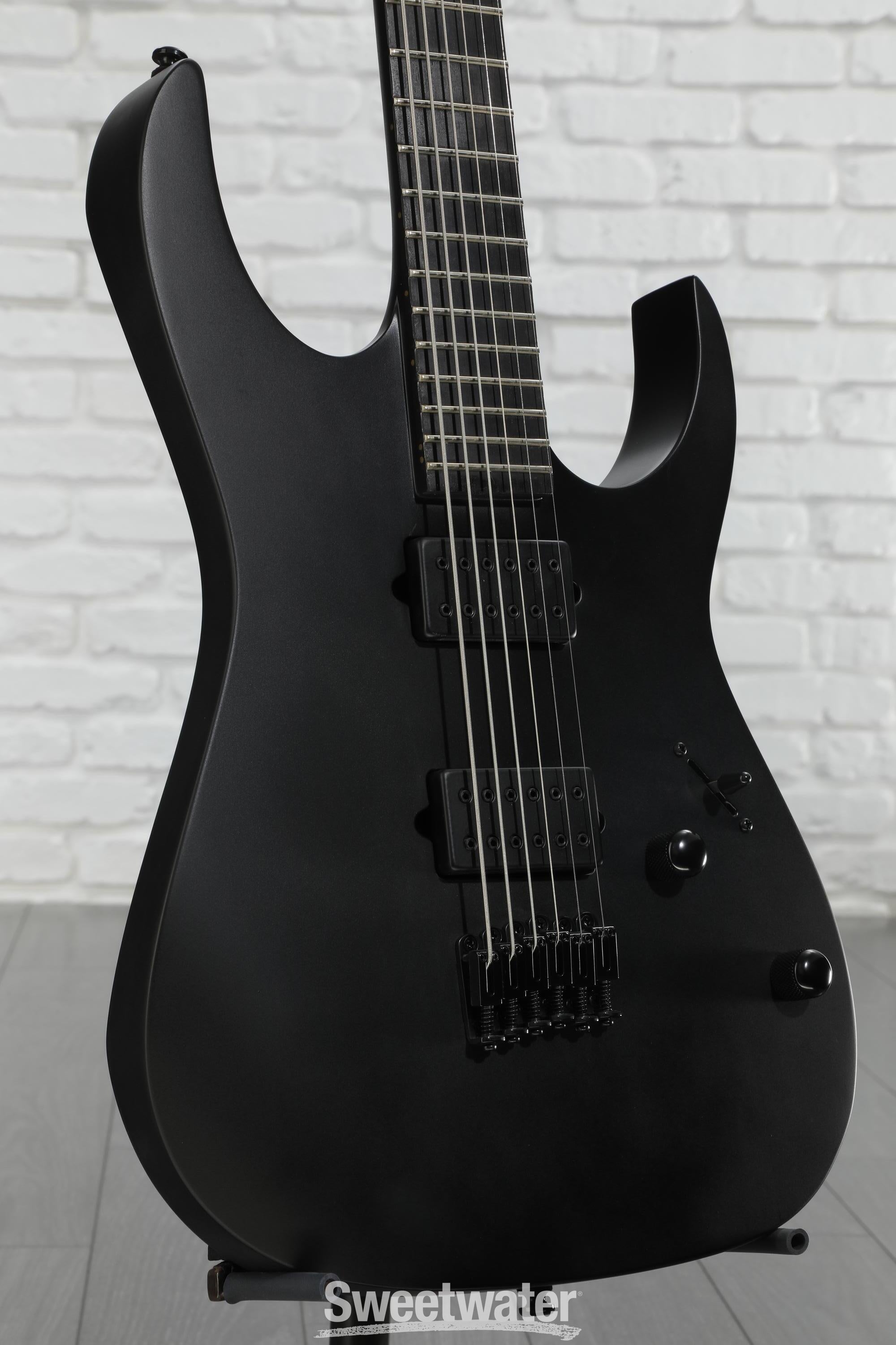 Ibanez Iron Label RG Baritone - Black Flat | Sweetwater