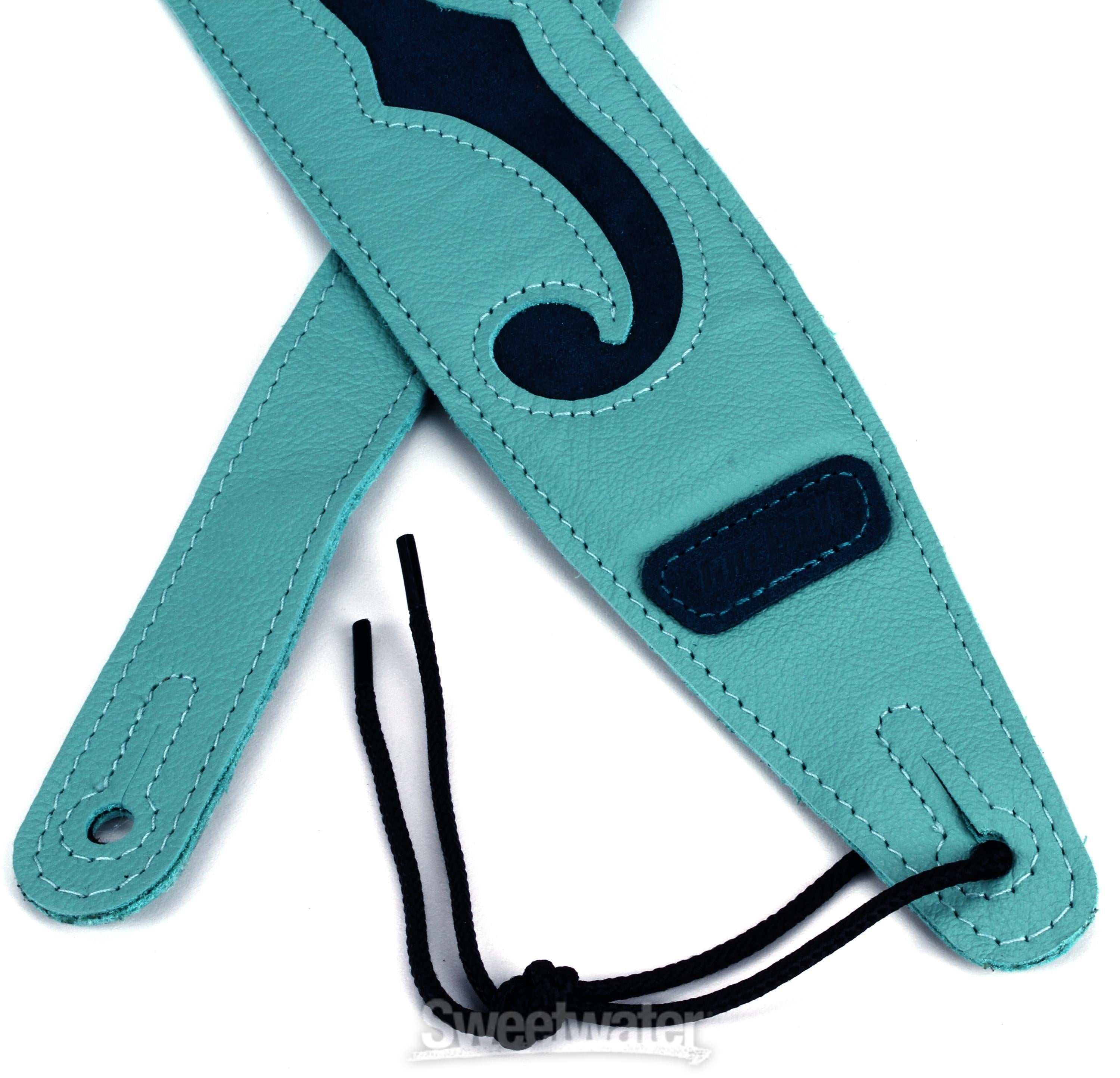 Gretsch F-Holes Leather Strap - Seafoam Green