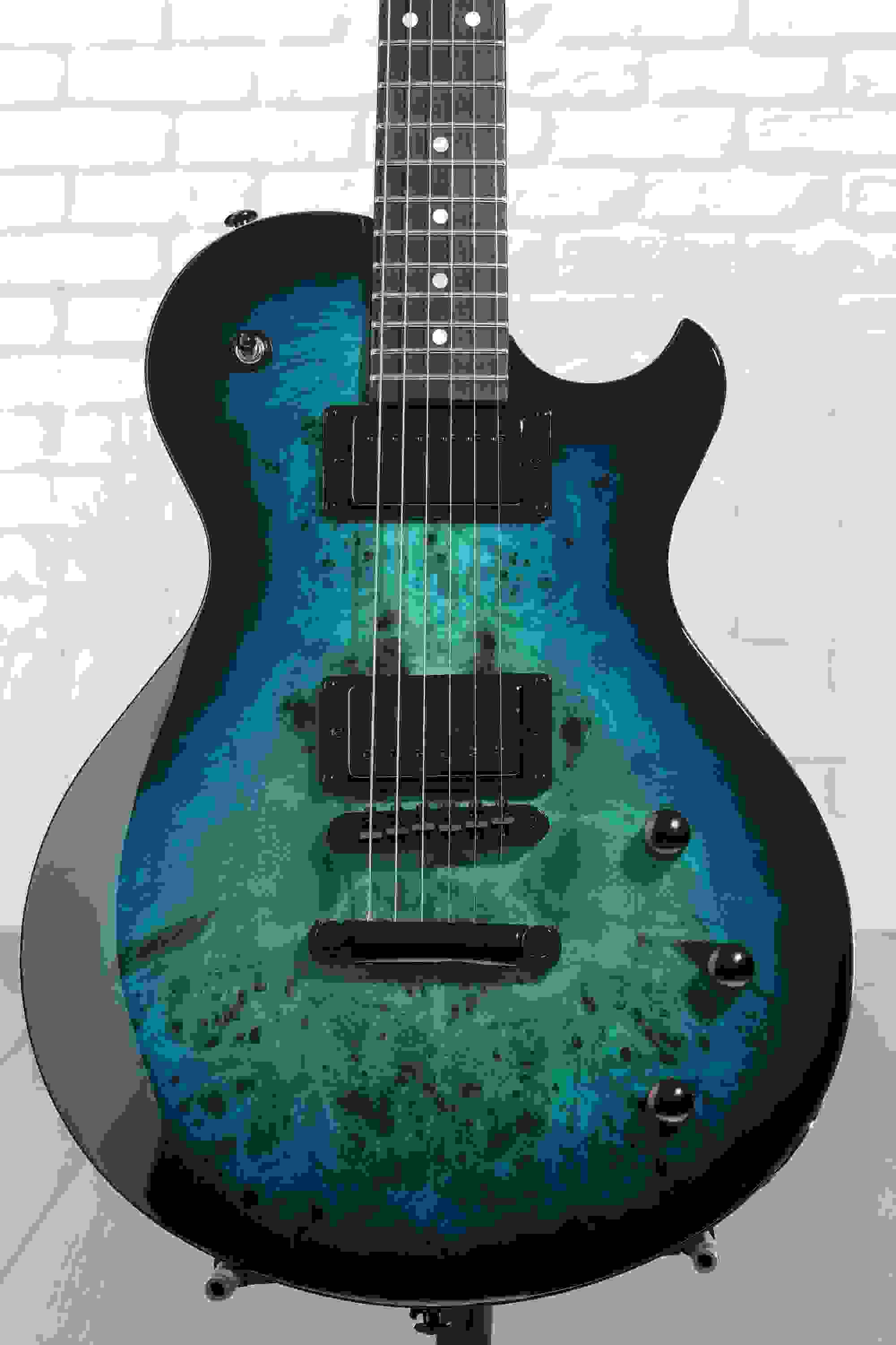 Schecter Solo-II Standard Electric Guitar - Ocean Blue Burst Burl