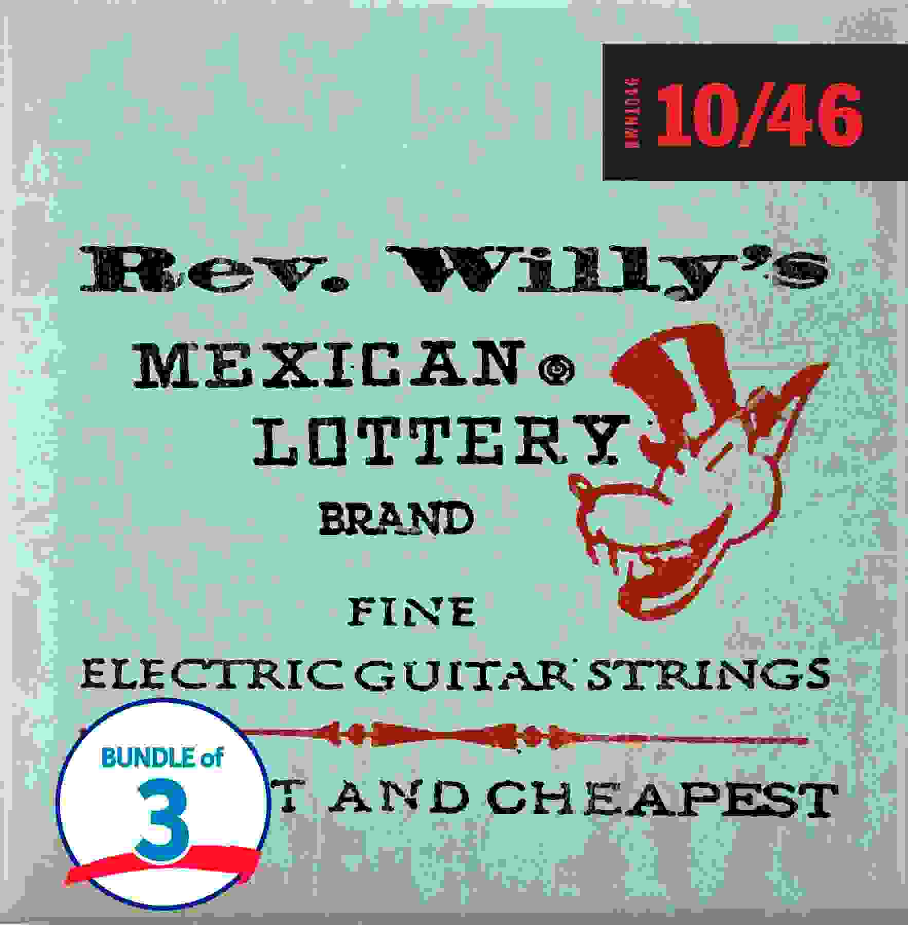 Dunlop RWN1046 Rev. Willy's Lottery Brand Electric Guitar Strings (3 Pack) - .010-.046 Light