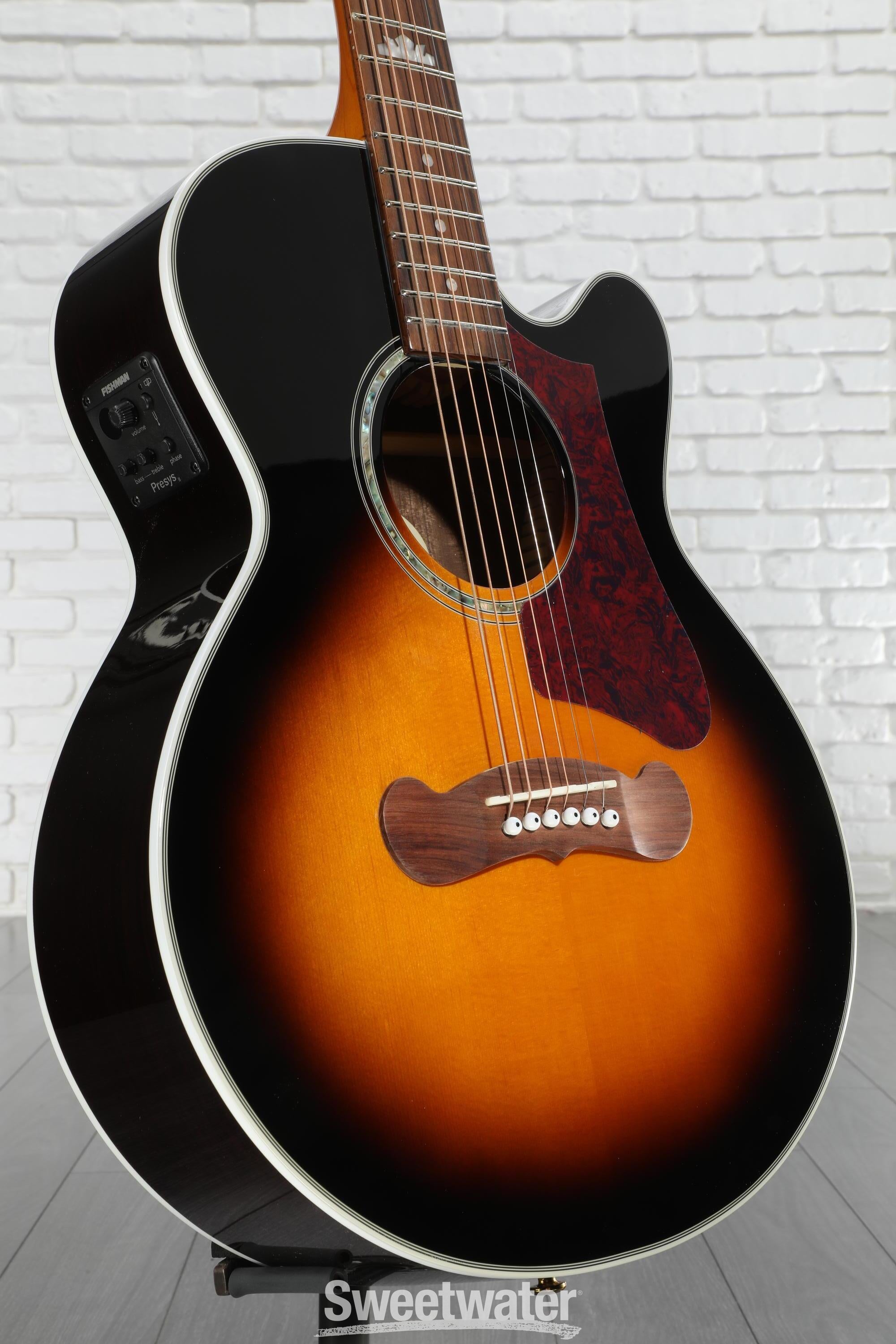 ギター Epiphone J-200EC Studio Vintage Sunburst Epiphone J-200EC Studio Acoustic-Electric Guitar - Vintage