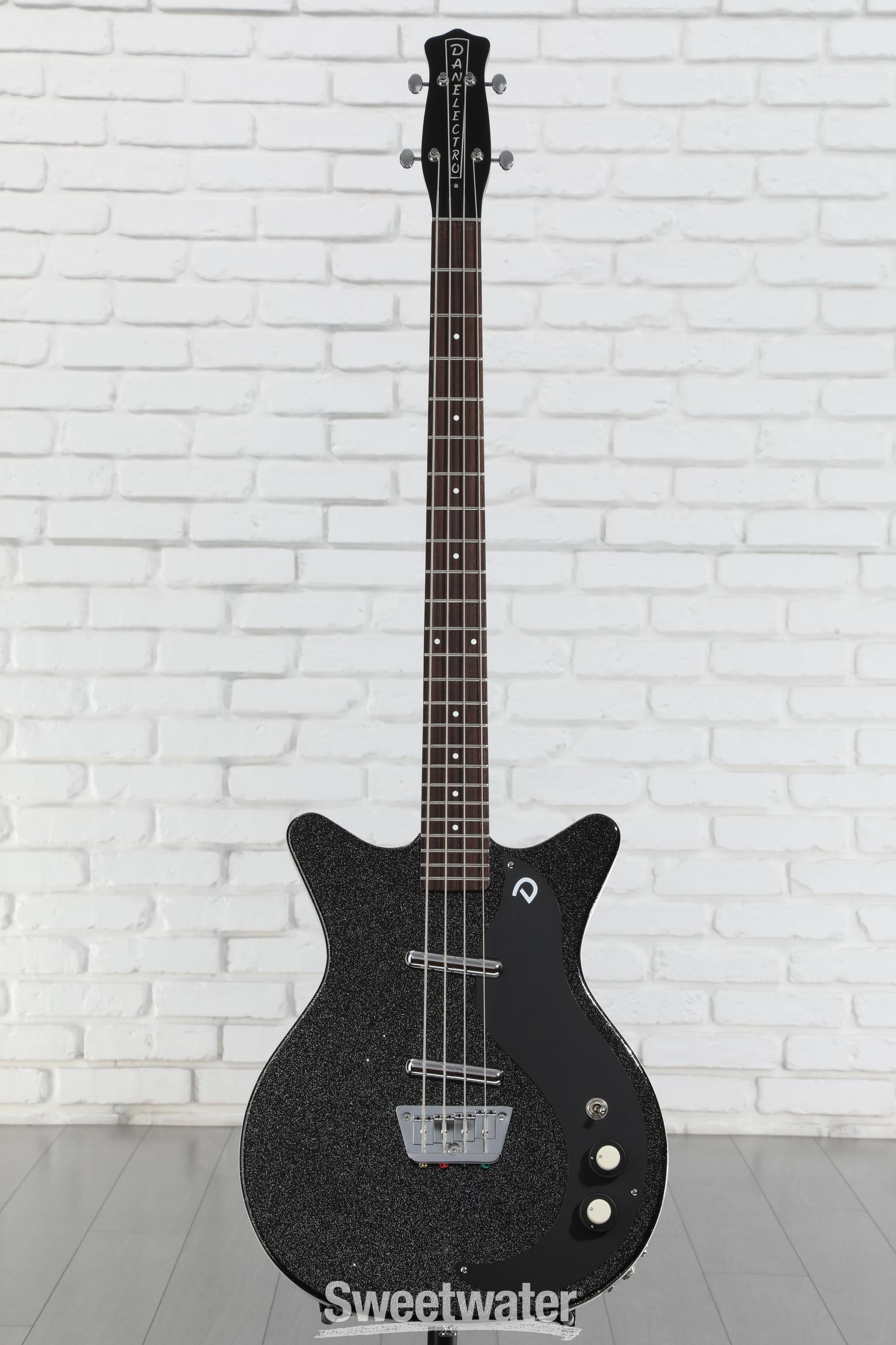 Danelectro '59DC Short Scale Bass Guitar - Black Metalflake