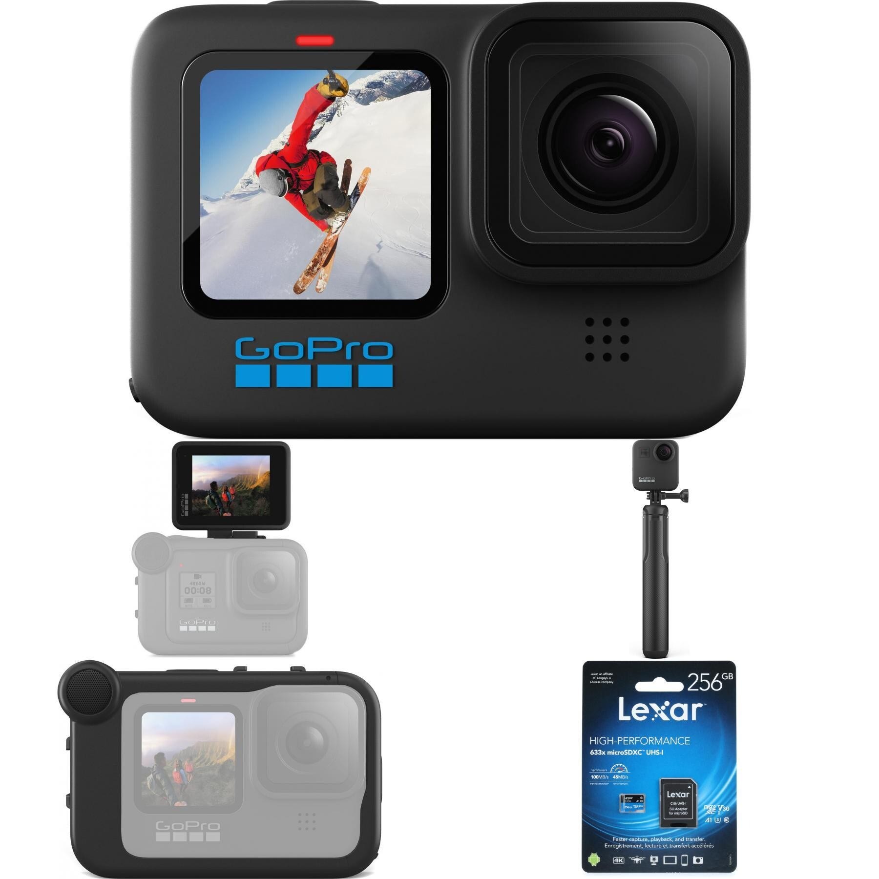 GoPro HERO12 Black Camera Bundle: Waterproof Action Cam with Go Pro Max  Lens Mod 2.0 for Hero 12 Camera and 64GB Micro SD Card for Ultimate Video