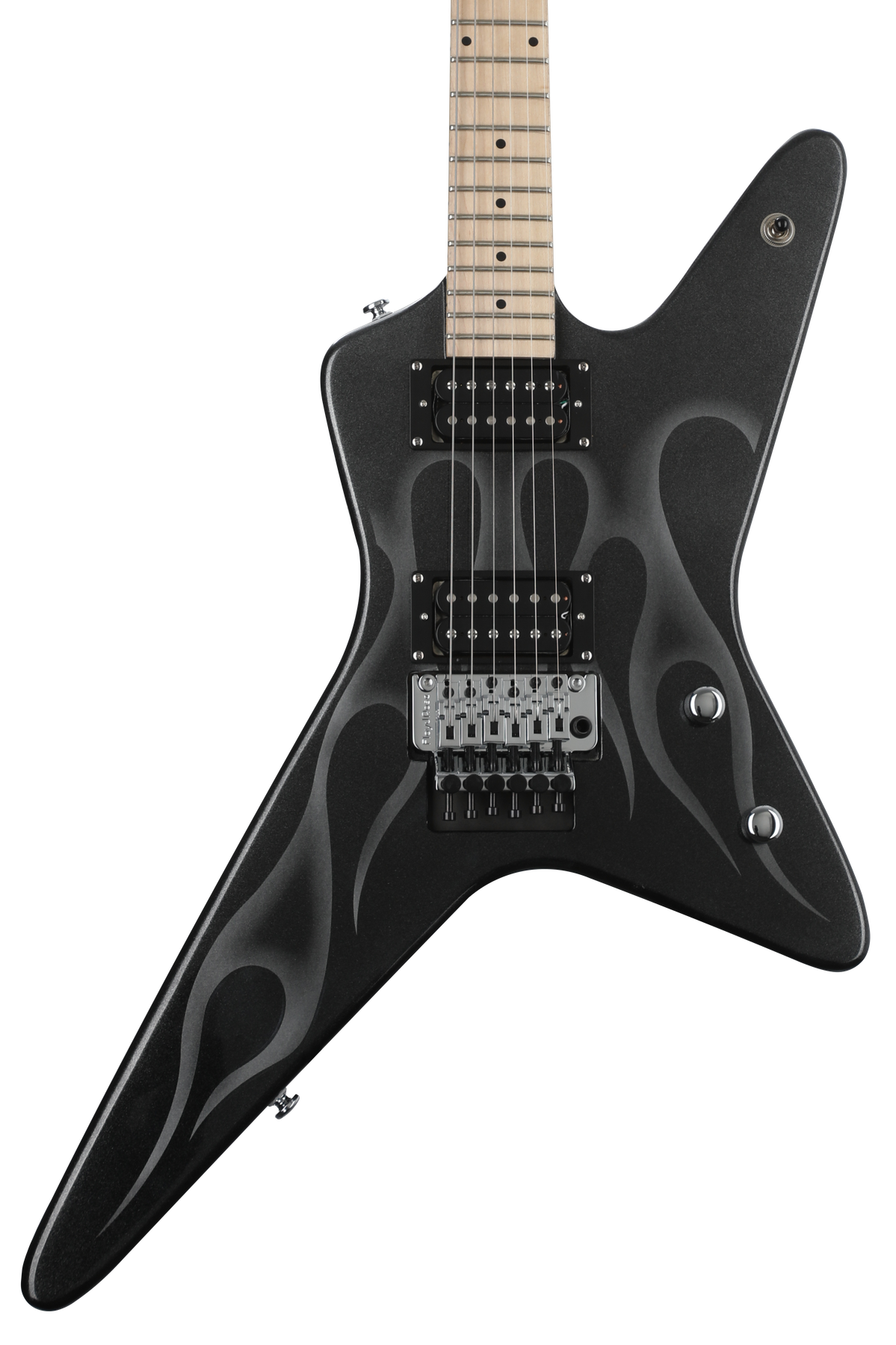 Kramer Tracii Guns Gunstar Voyager Outfit - Black Metallic and Silver Ghost Flames