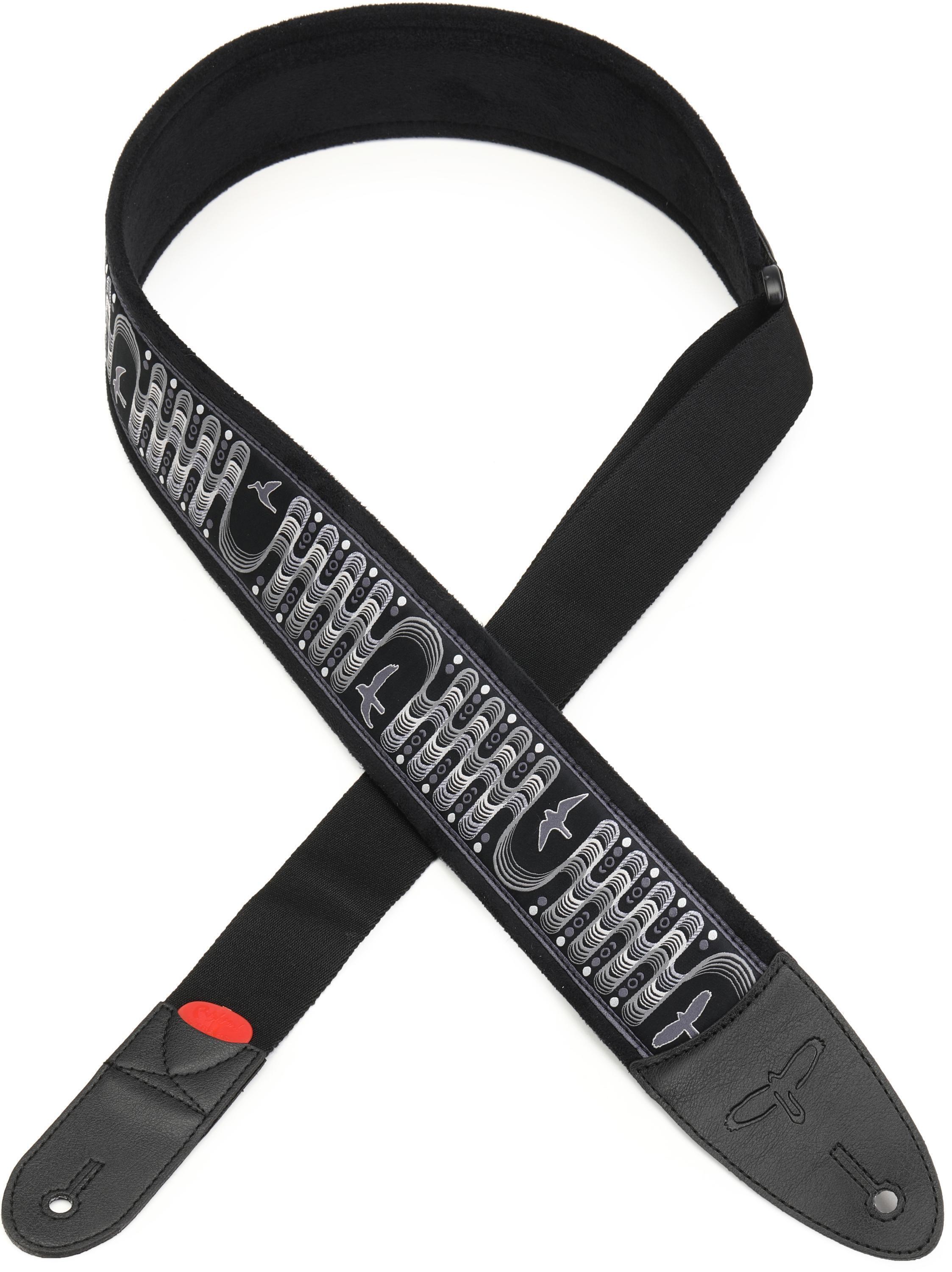 Photo of PRS Padded Guitar Strap with FLASH Custom Jacquard Birds Wavelength - Charcoal