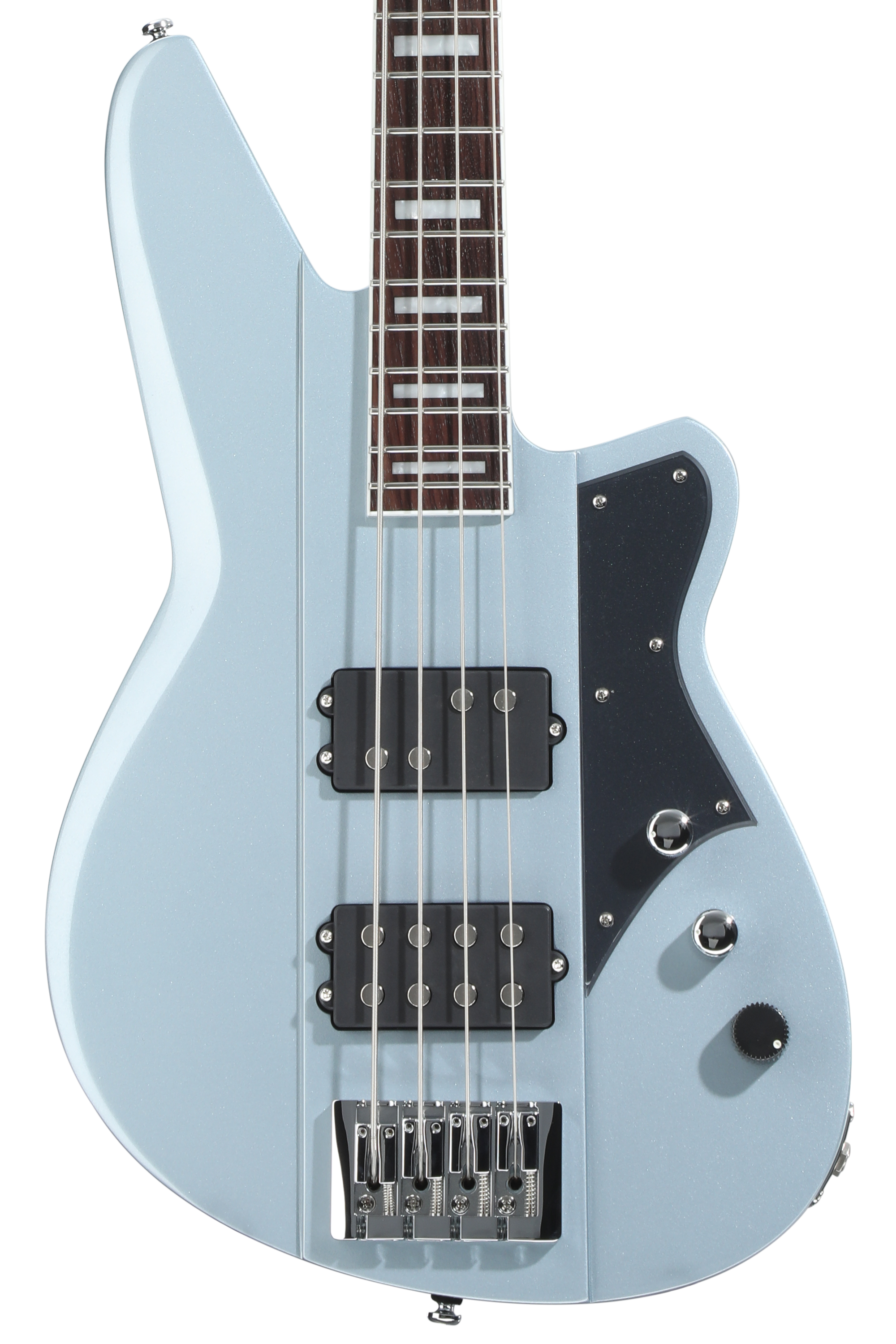 Reverend Thundergun Bass Guitar - Metallic Silver Freeze | Sweetwater