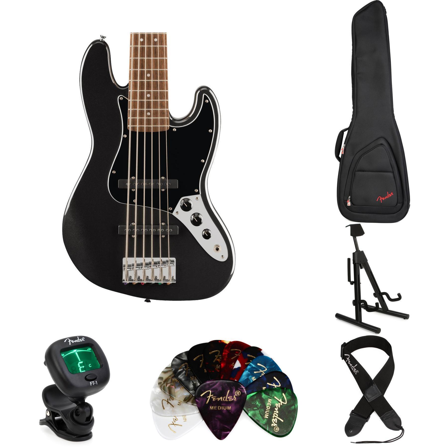 Squier Affinity Series Jazz Bass VI 6 string - Black | Sweetwater