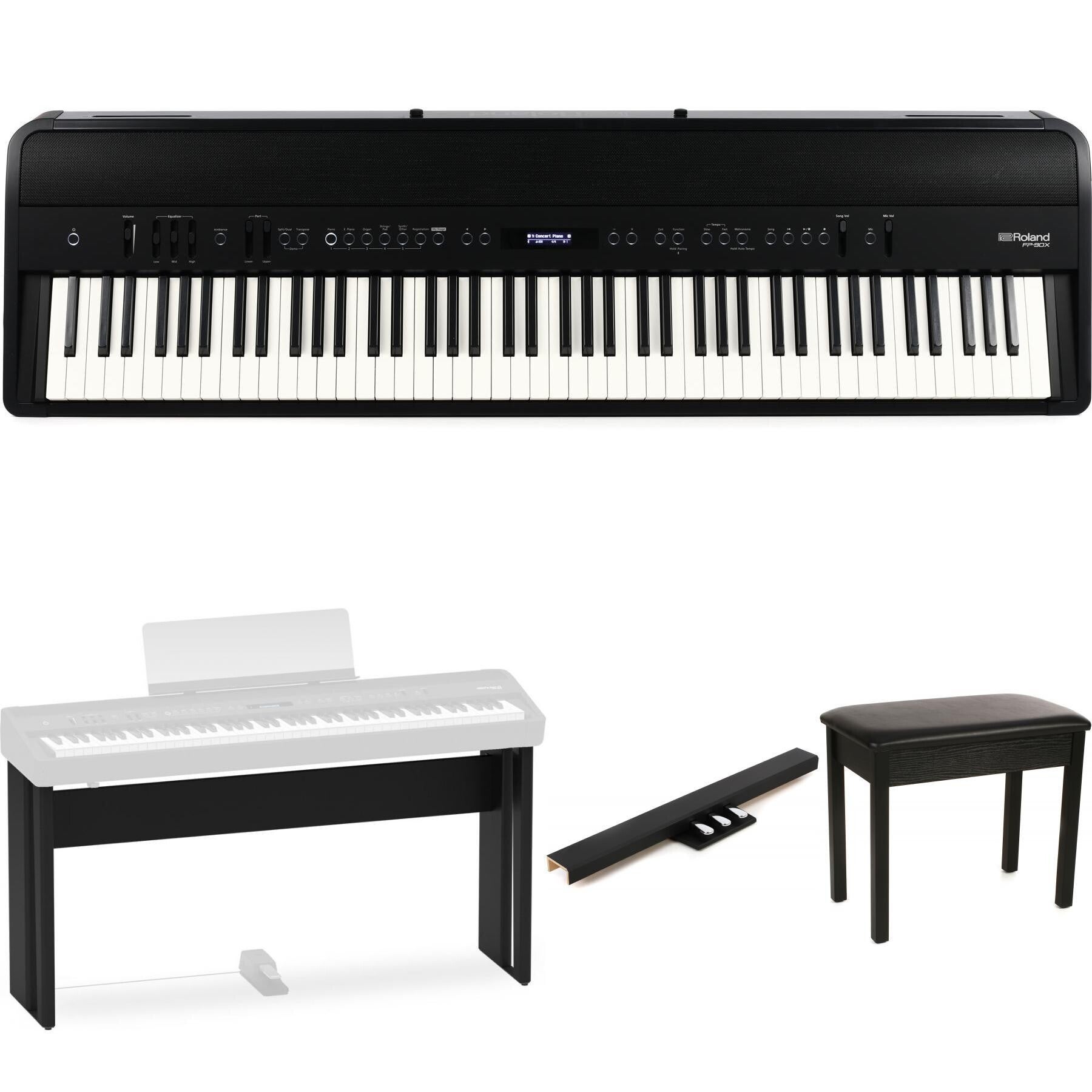 Roland FP-90X Digital Piano Home Bundle- Black | Sweetwater