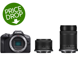 Canon EOS R100 Kit with 18-45mm f/4.5-6.3 and RF-S 55-210mm f/5 Canon EOS R100 Kit with 18-45mm f/4.5-6.3 and RF-S 55-210mm f/5