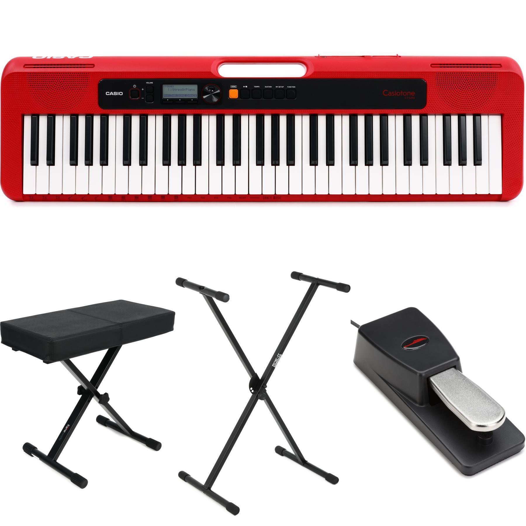 Casio Casiotone CT-S200 61-key Portable Arranger Keyboard Essentials  Bundle- Red | Sweetwater