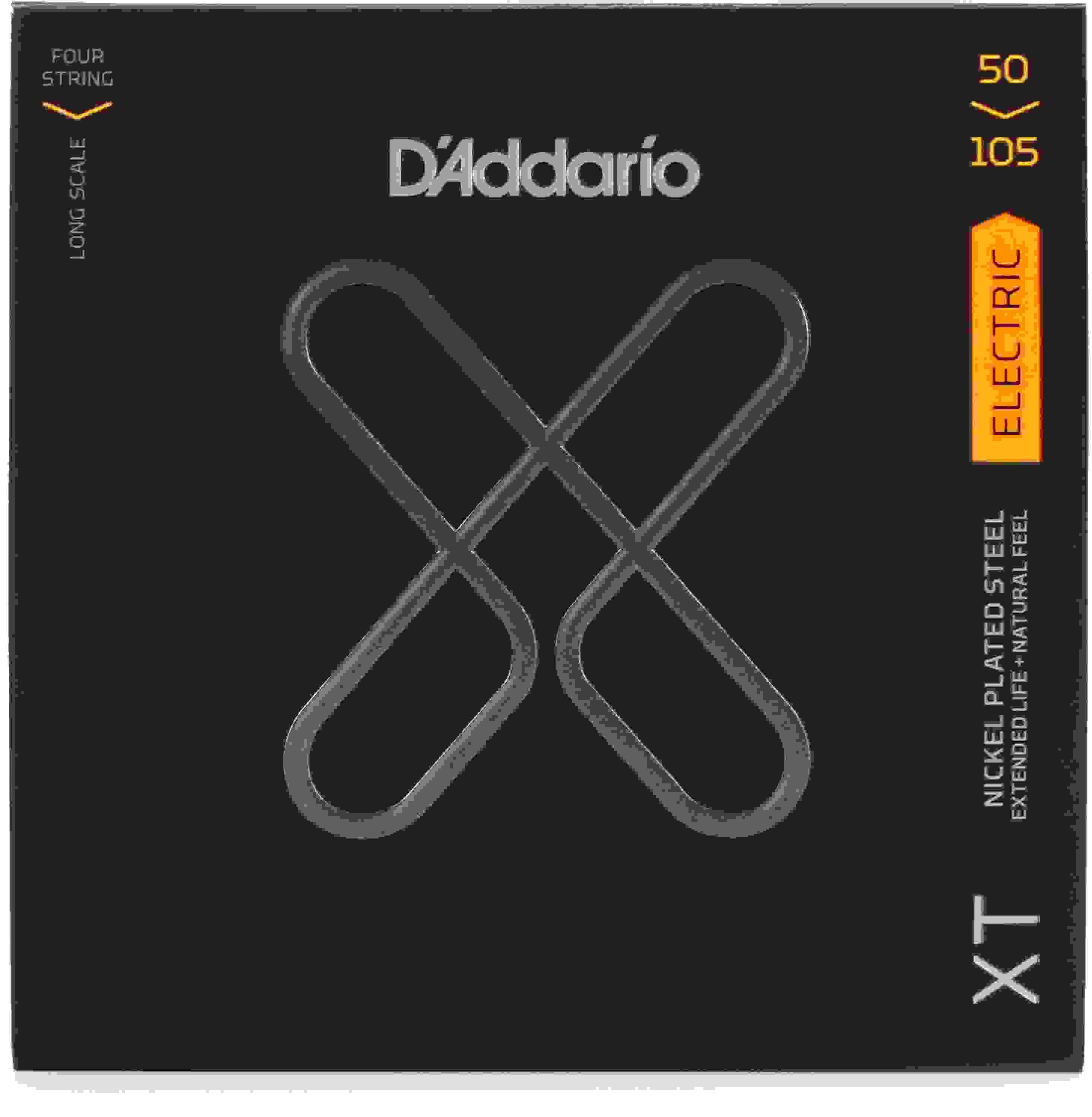 D'Addario XTB50105 XT Nickel Plated Steel Bass Guitar Strings - .050-.105 Medium Long Scale