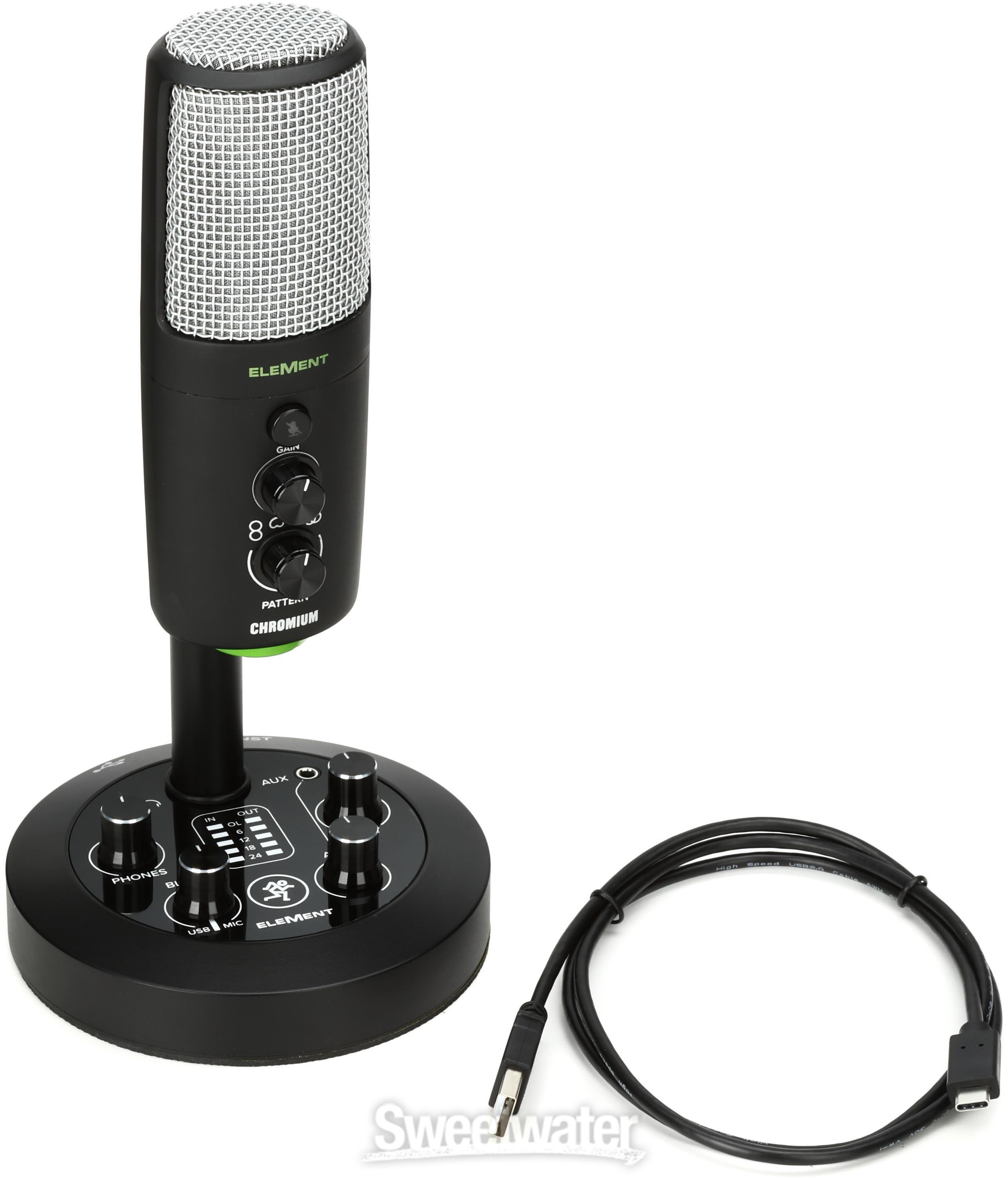 Mackie EM-CHROMIUM USB Condenser Microphone with 2-channel Mixer