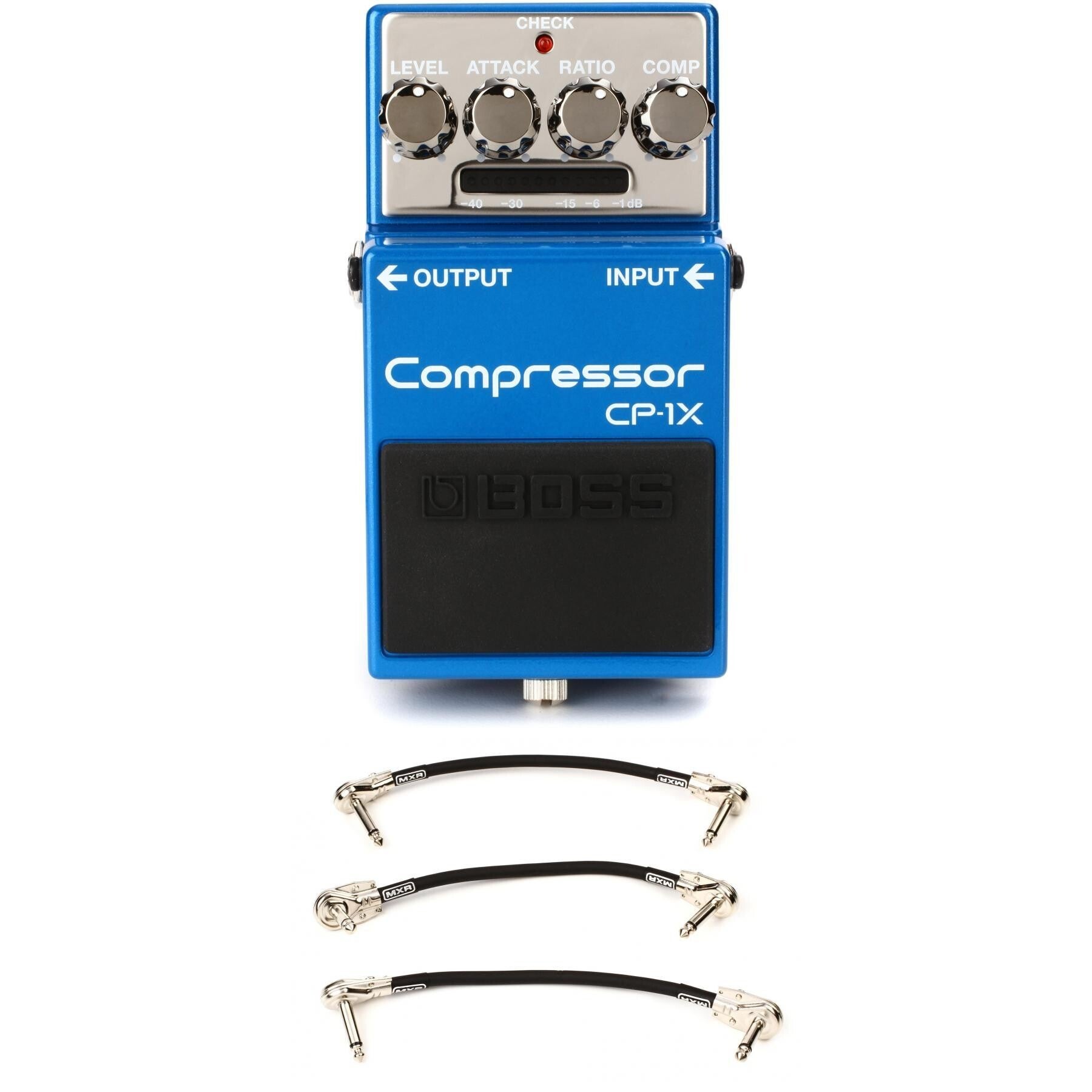 Boss CP-1X Compressor Pedal with 3 Patch Cables