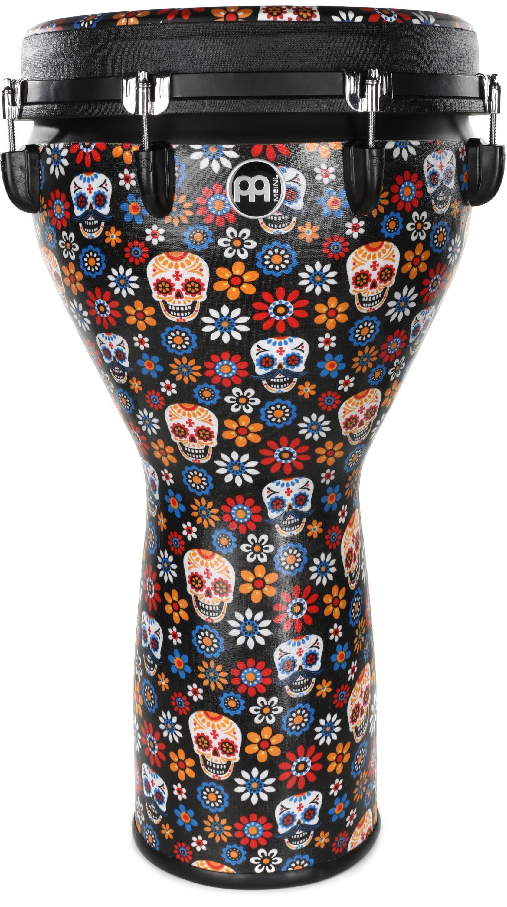 Meinl Percussion Jumbo Djembe - 14-inch Djembe - Day of the Dead