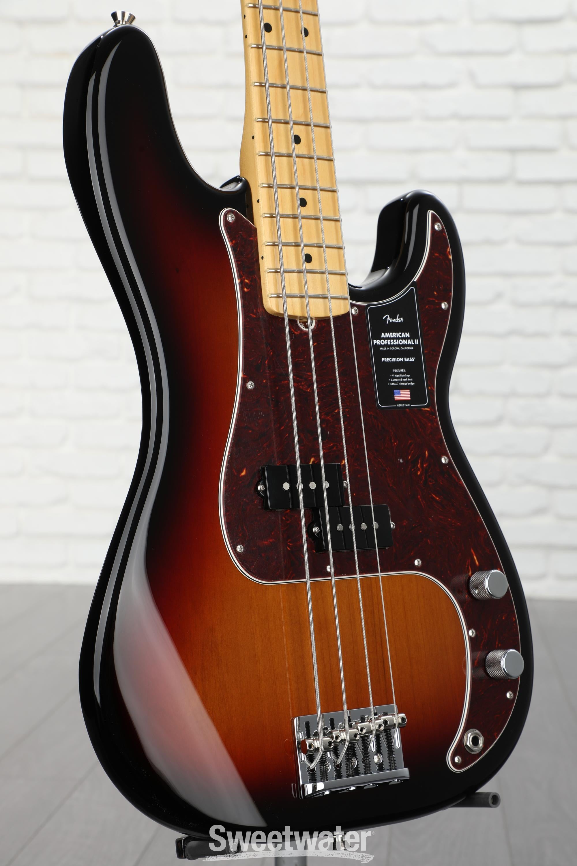 Fender American Professional II Precision Bass - 3 Color Sunburst with  Maple Fingerboard
