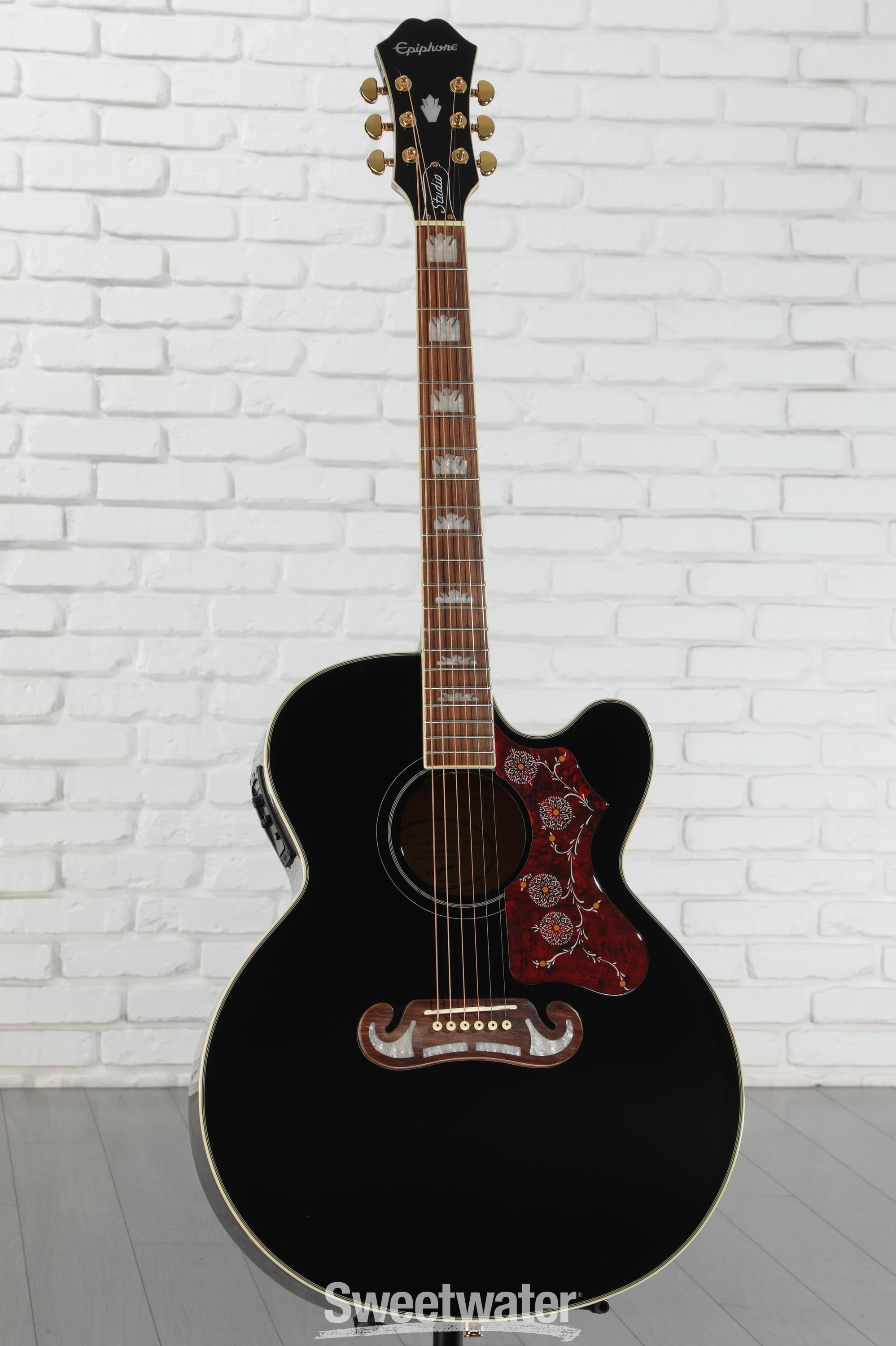 Epiphone J-200EC Studio Acoustic-Electric Guitar - Black