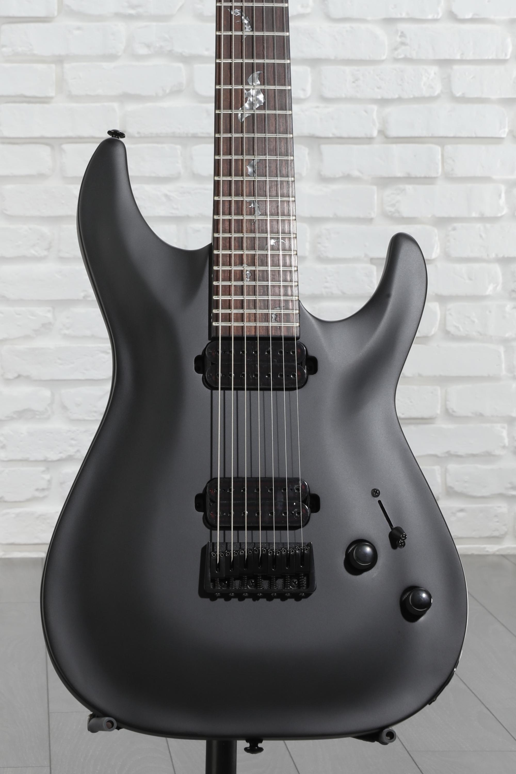 Schecter Damien-7 SBK Electric Guitar - Satin Black | Sweetwater