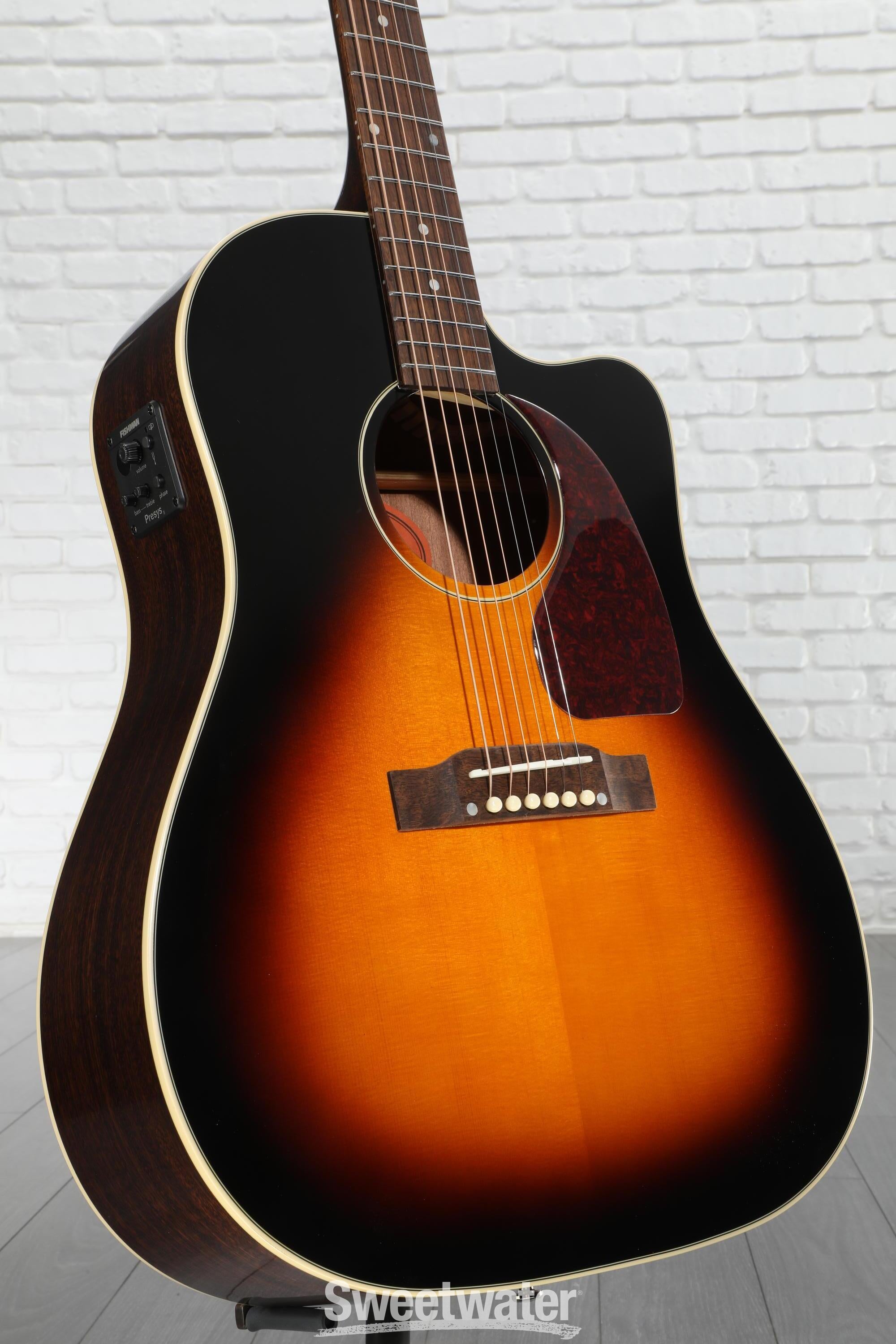 Epiphone J-45 EC Acoustic Guitar - Aged Vintage Sunburst Gloss