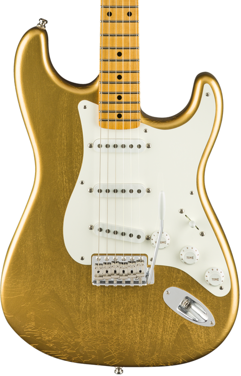 Fender Custom Shop Jimmie Vaughan Stratocaster Electric Guitar - Aged Aztec  Gold