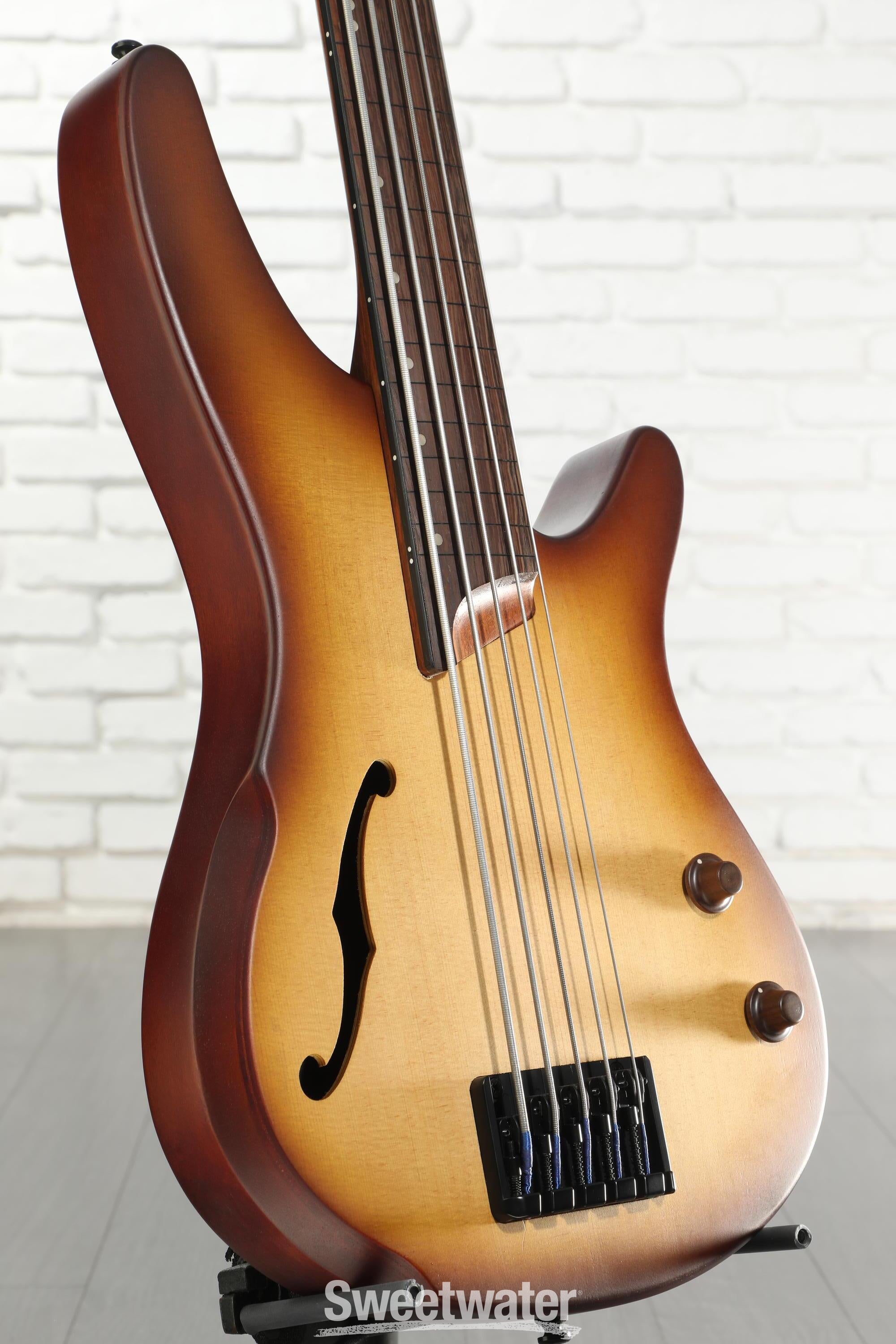 Ibanez SRH505F Fretless Bass Guitar - Natural Browned Burst Flat