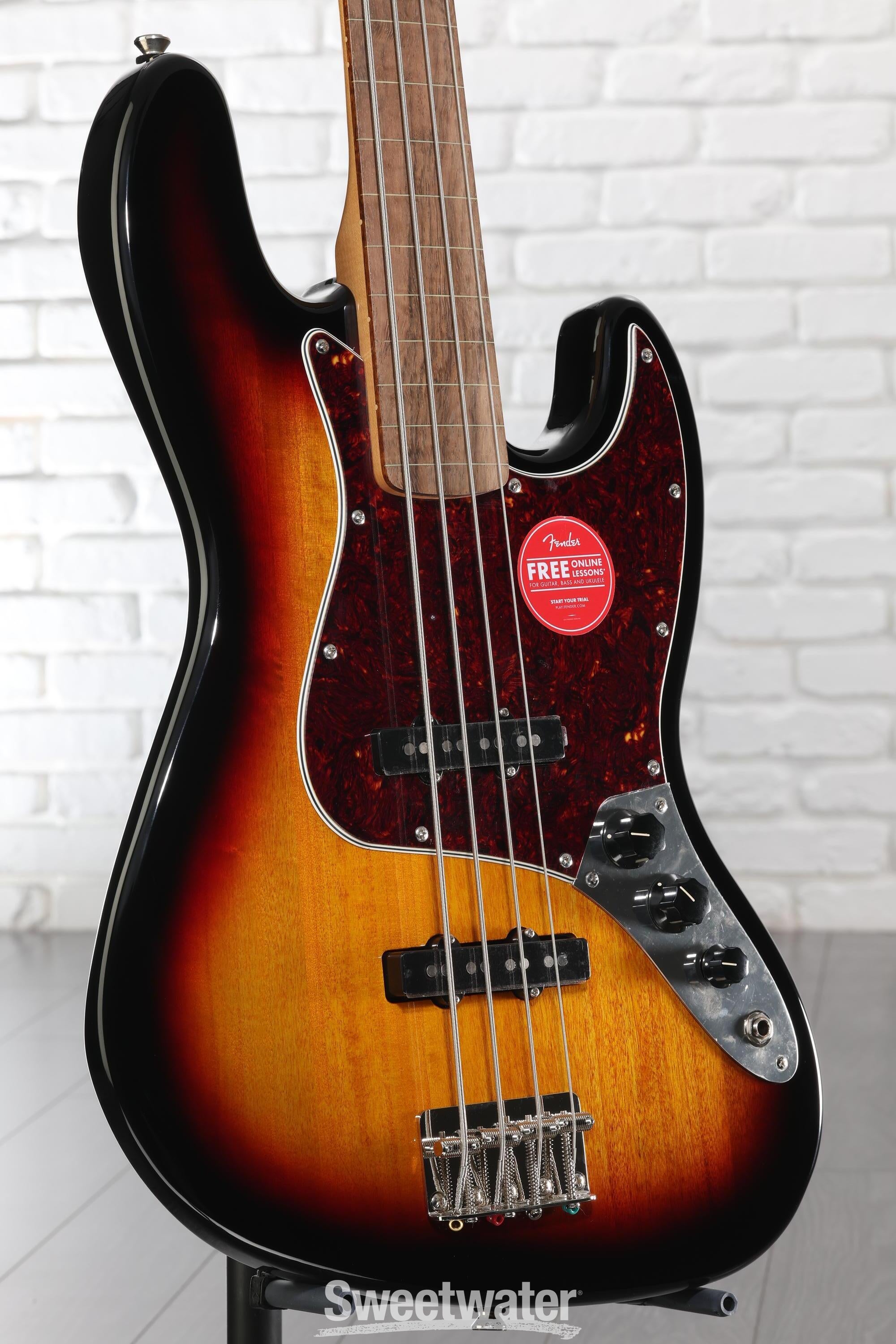 【10439】 Squier Fretless Jazz Bass Squier Classic Vibe '60s Fretless Jazz Bass - 3-Tone Sunburst