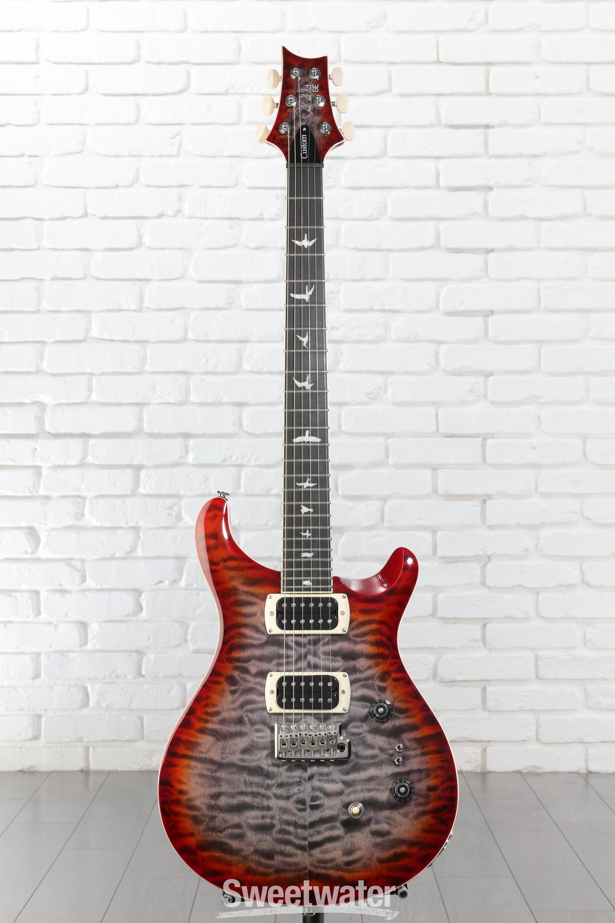 PRS SE Custom 24-08 Quilt Electric Guitar - Charcoal Cherry Burst