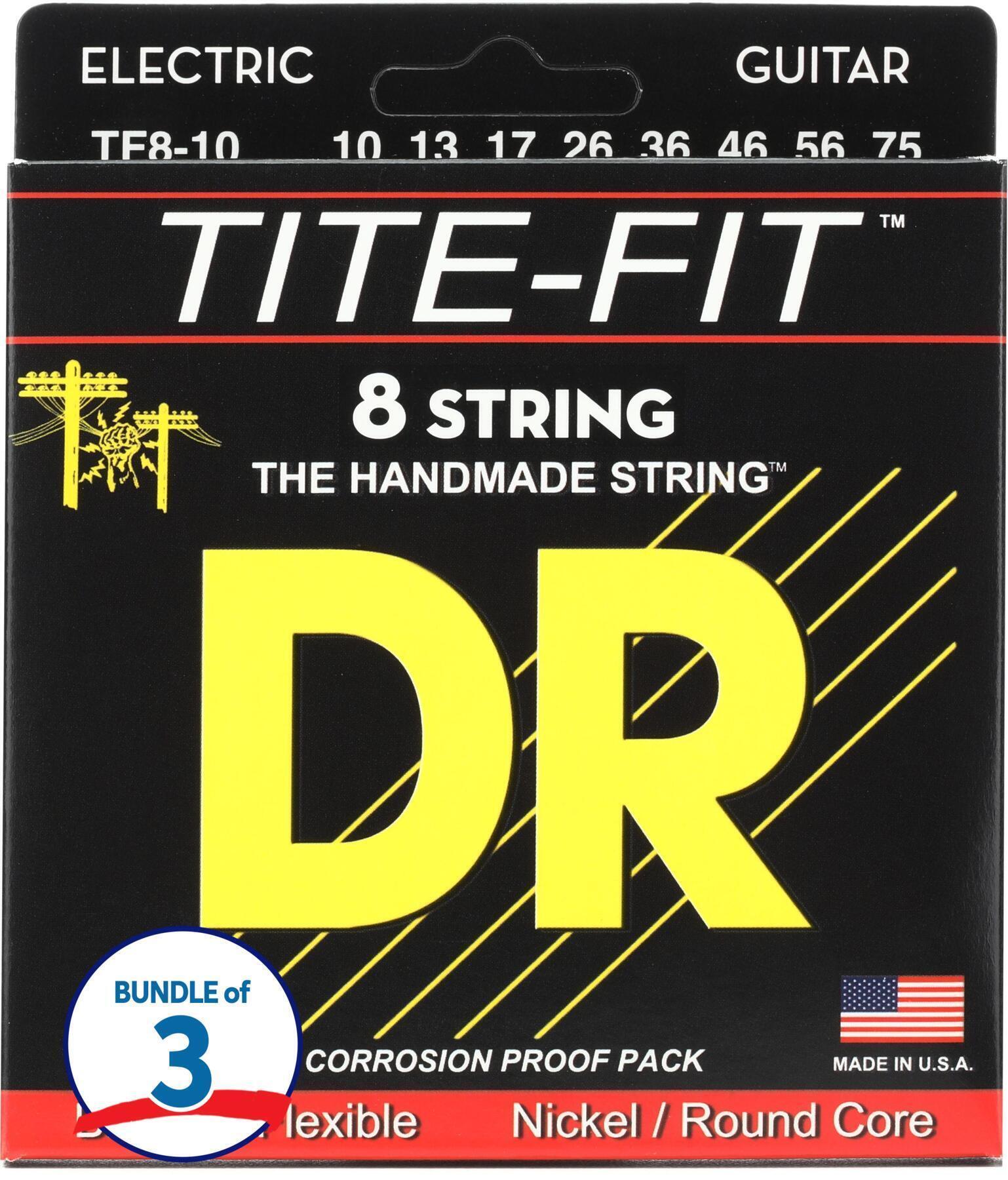 DR Strings TF8 10 Tite Fit Compression Wound 8 string Electric