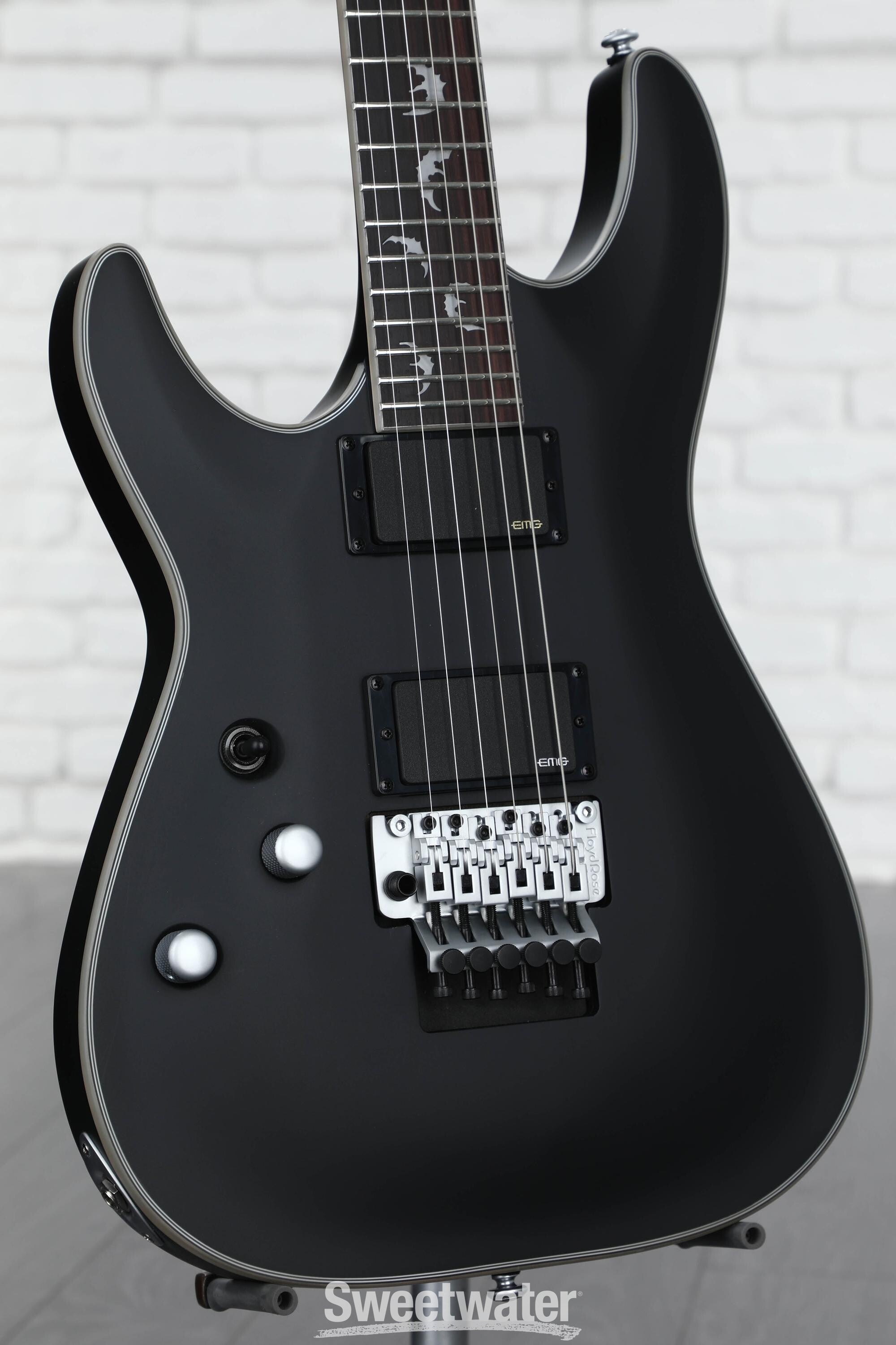 Schecter Damien Platinum 6 FR - Satin Black, Lefty | Sweetwater