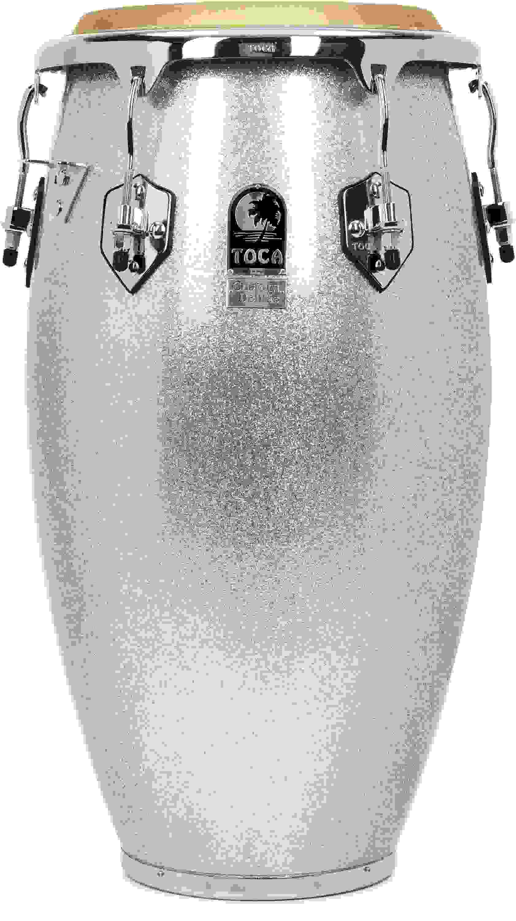 Toca Percussion Custom Deluxe Fiberglass Tumba - Silver Sparkle