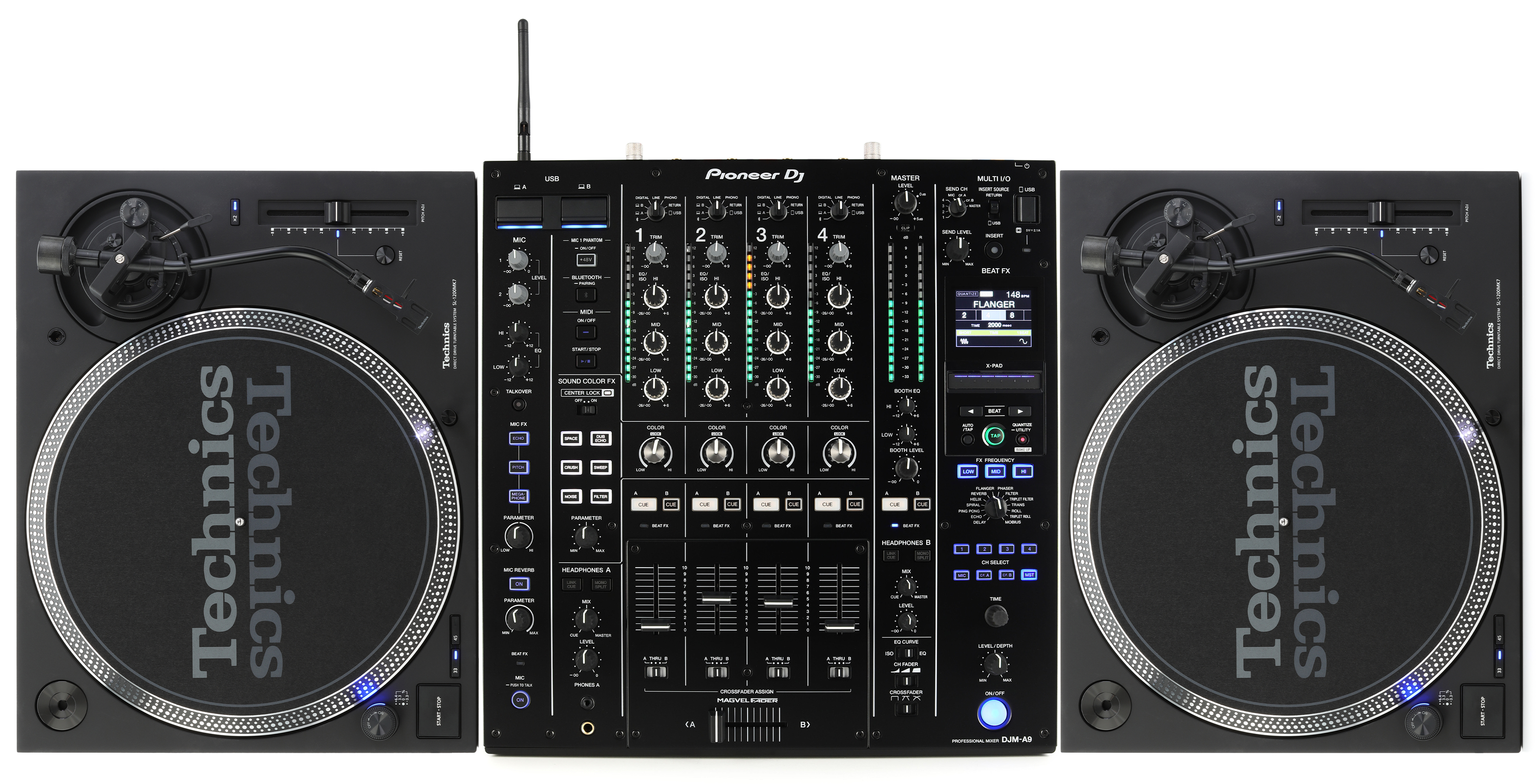 Pioneer DJ DJM-A9 4-channel DJ Mixer with Effects and Dual Pioneer DJ DJM-A9 4-channel DJ Mixer with Effects and Dual