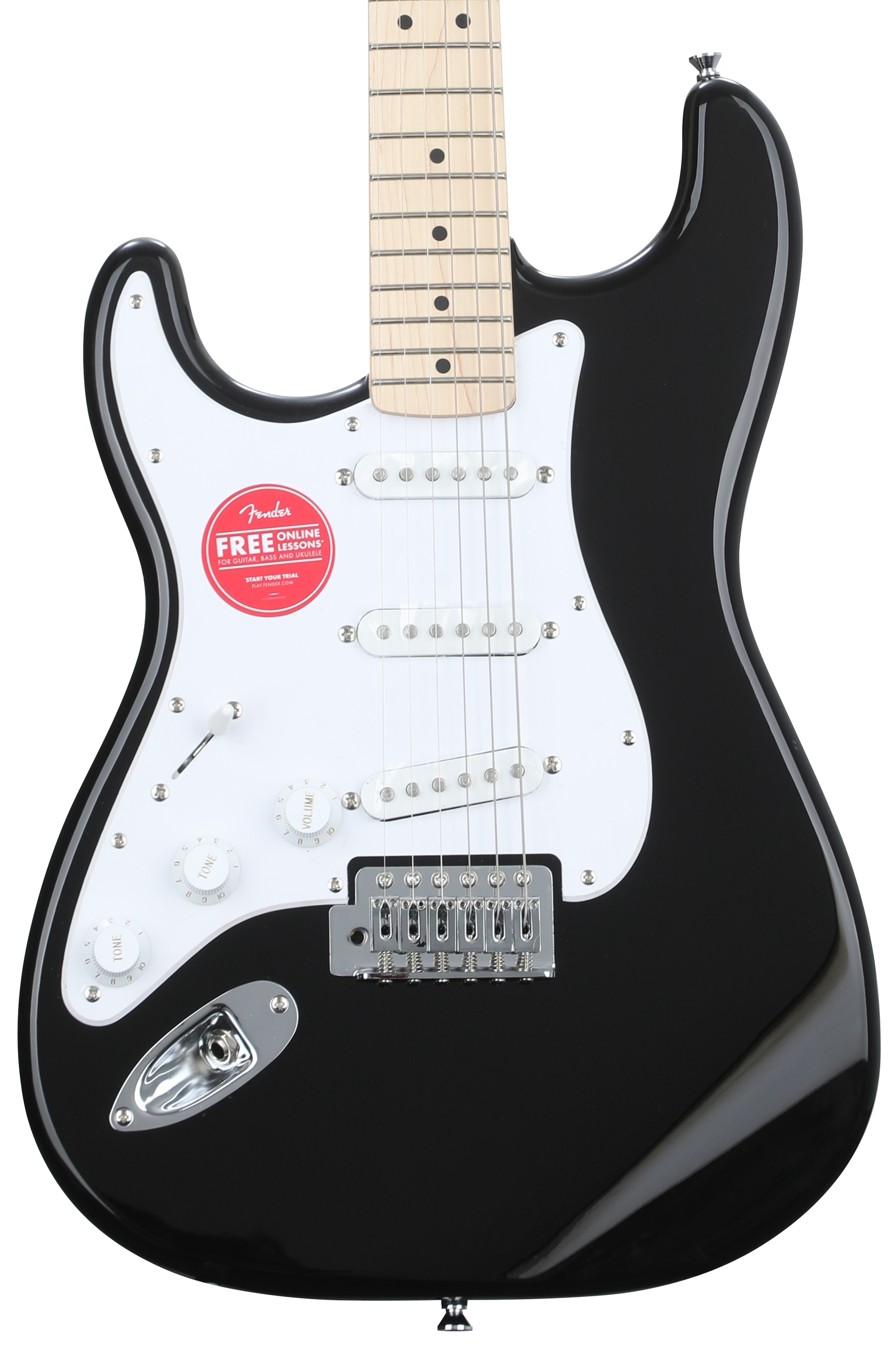 Squier Sonic Stratocaster Left-handed Electric Guitar - Black with Maple Fingerboard