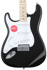 Photo of Squier Sonic Stratocaster Left-handed Electric Guitar - Black with Maple Fingerboard