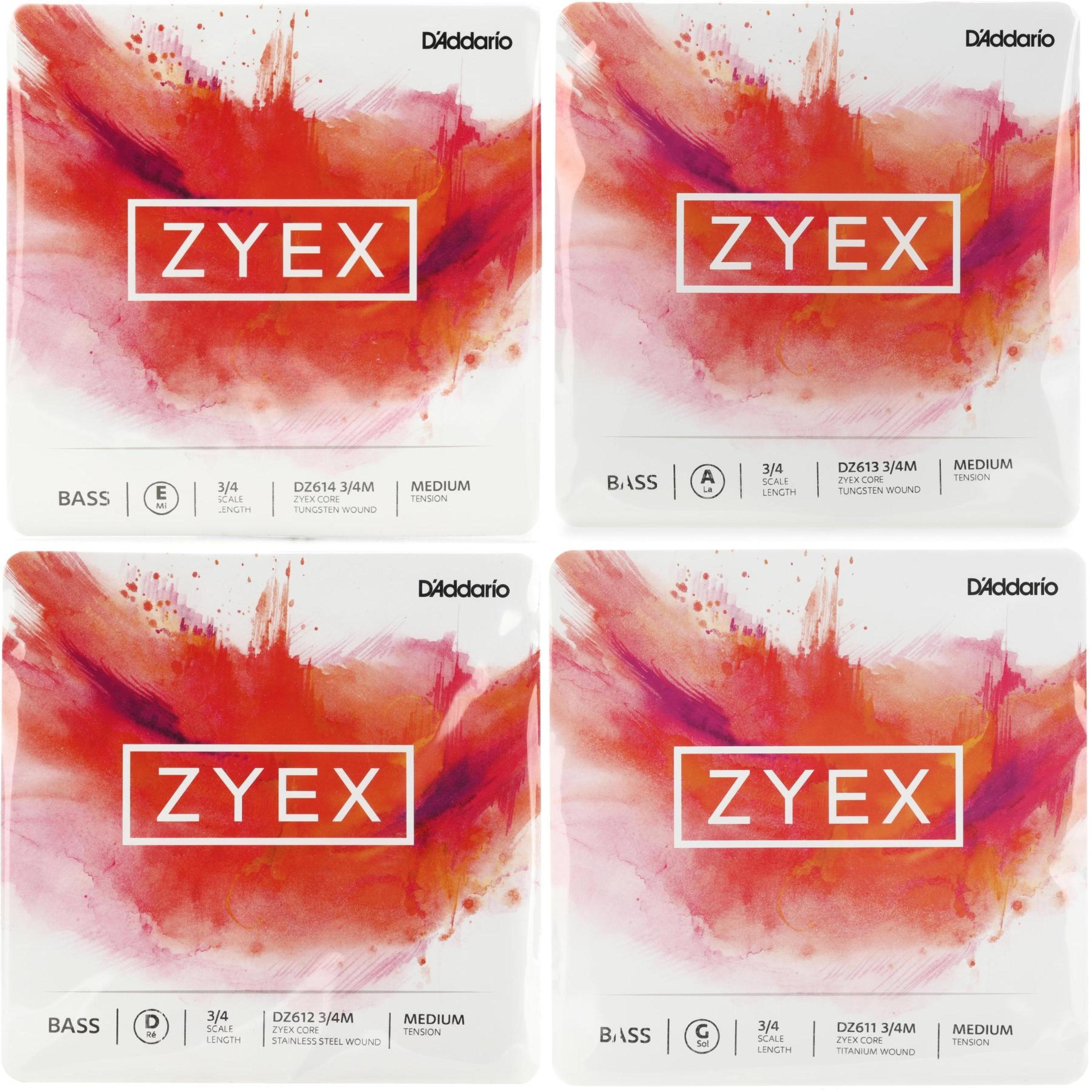 D'Addario Zyex Double Bass Set 3/4 Size Sweetwater