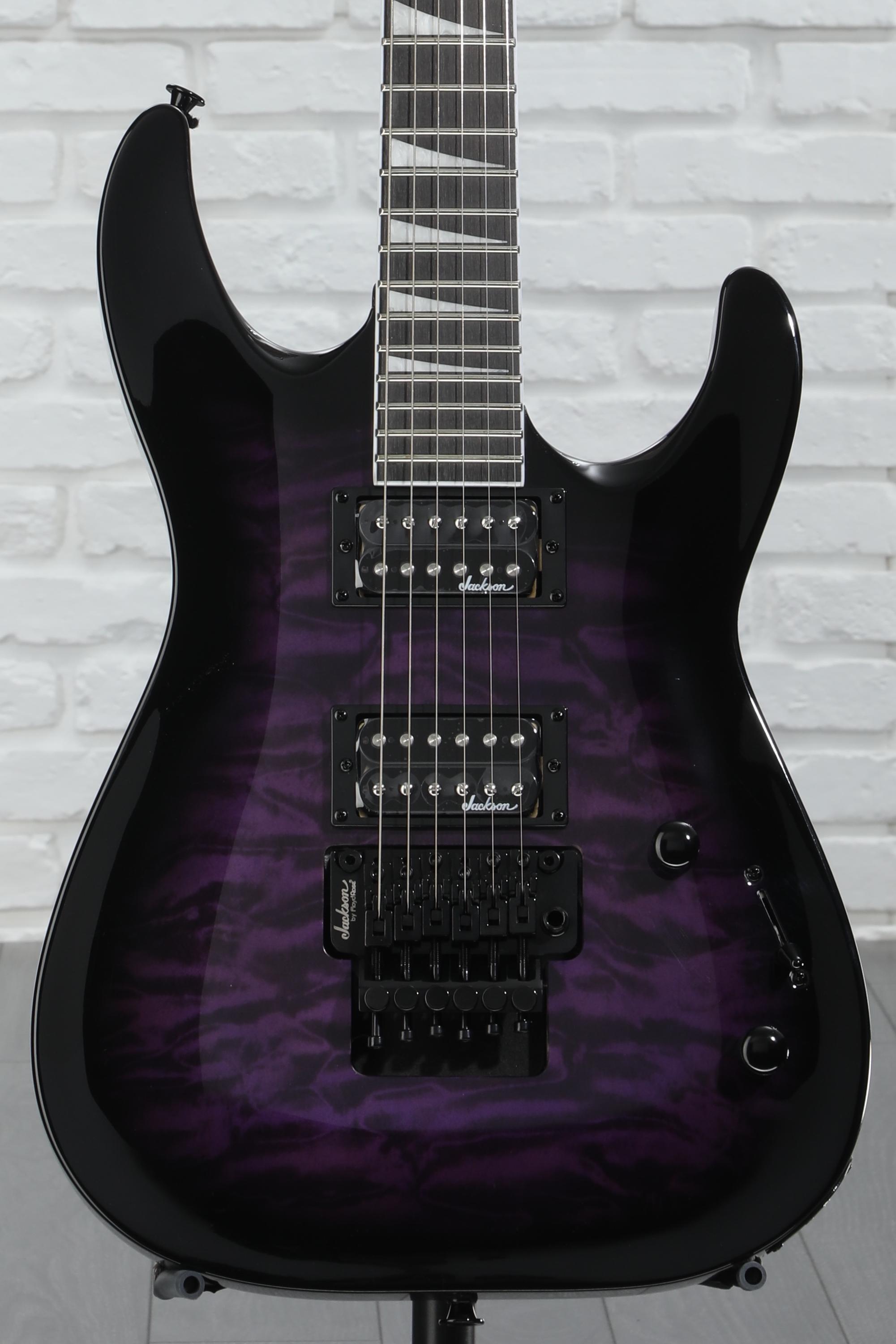 y.m  Jackson Dinky Arch Top JS32Q DKA - Transparent Purple Burst