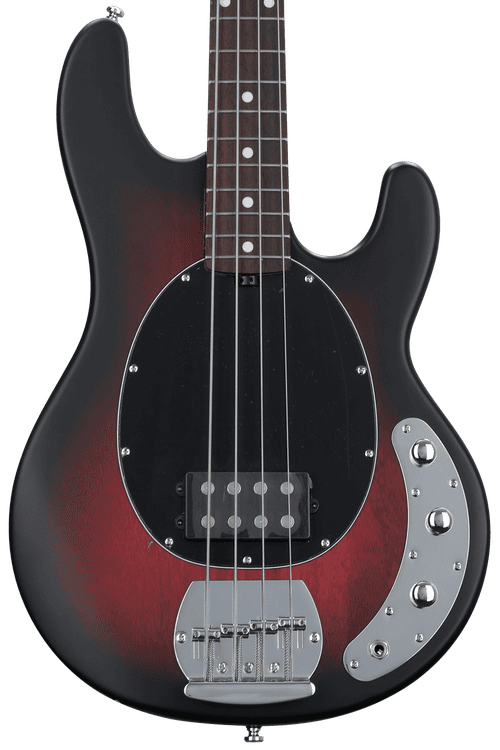 Sterling By Music Man StingRay RAY4 Dent and Scratch Bass Guitar - Ruby Red  Burst Satin