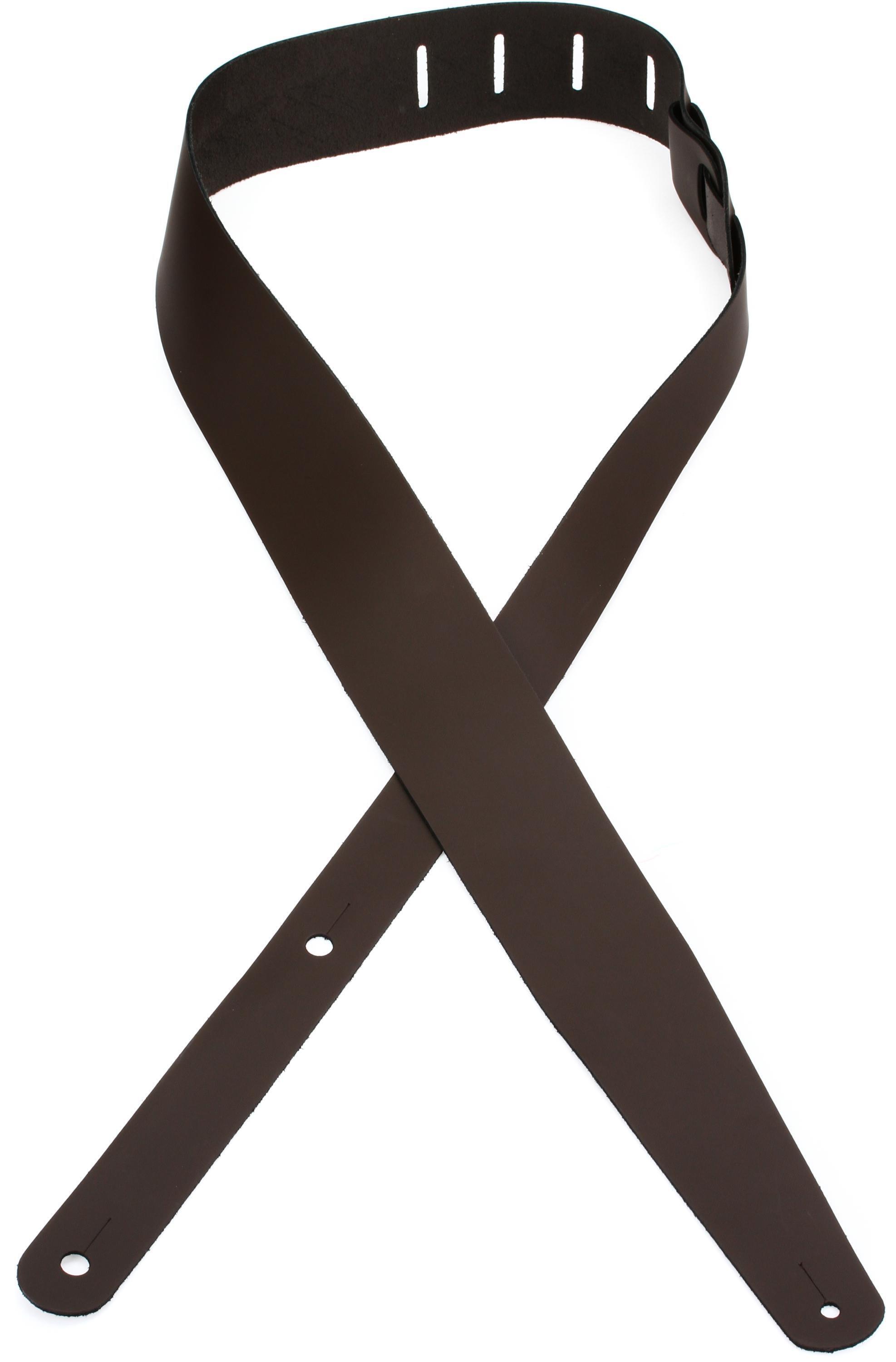 Photo of LM Products Standard Leather 2.375-inch Wide Guitar Strap - Brown