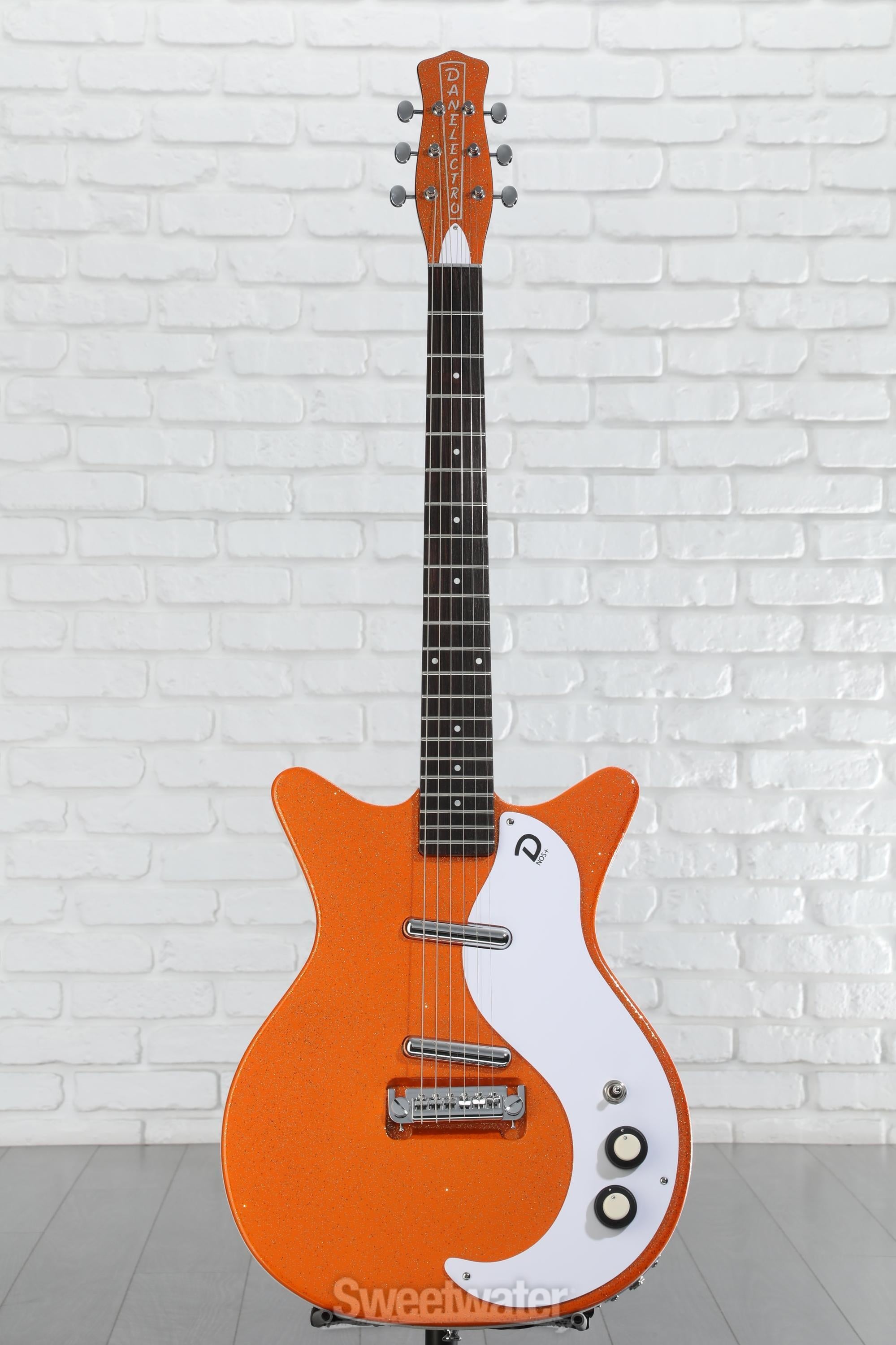 ギター Danelectro 59M NOS+ Danelectro '59M NOS+ Electric Guitar - Orange Metalflake
