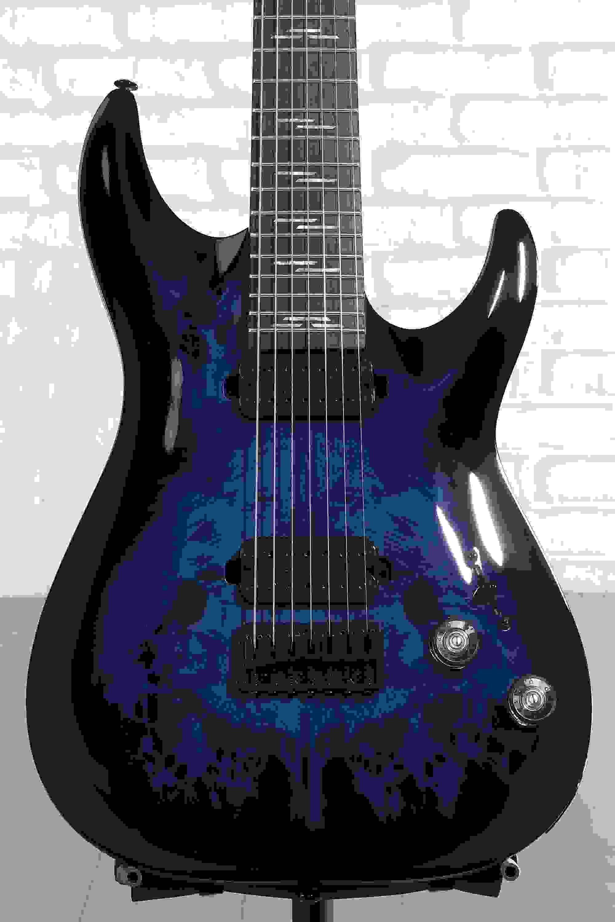 Schecter Omen Elite-7 Electric Guitar - See Thru Blue Burst