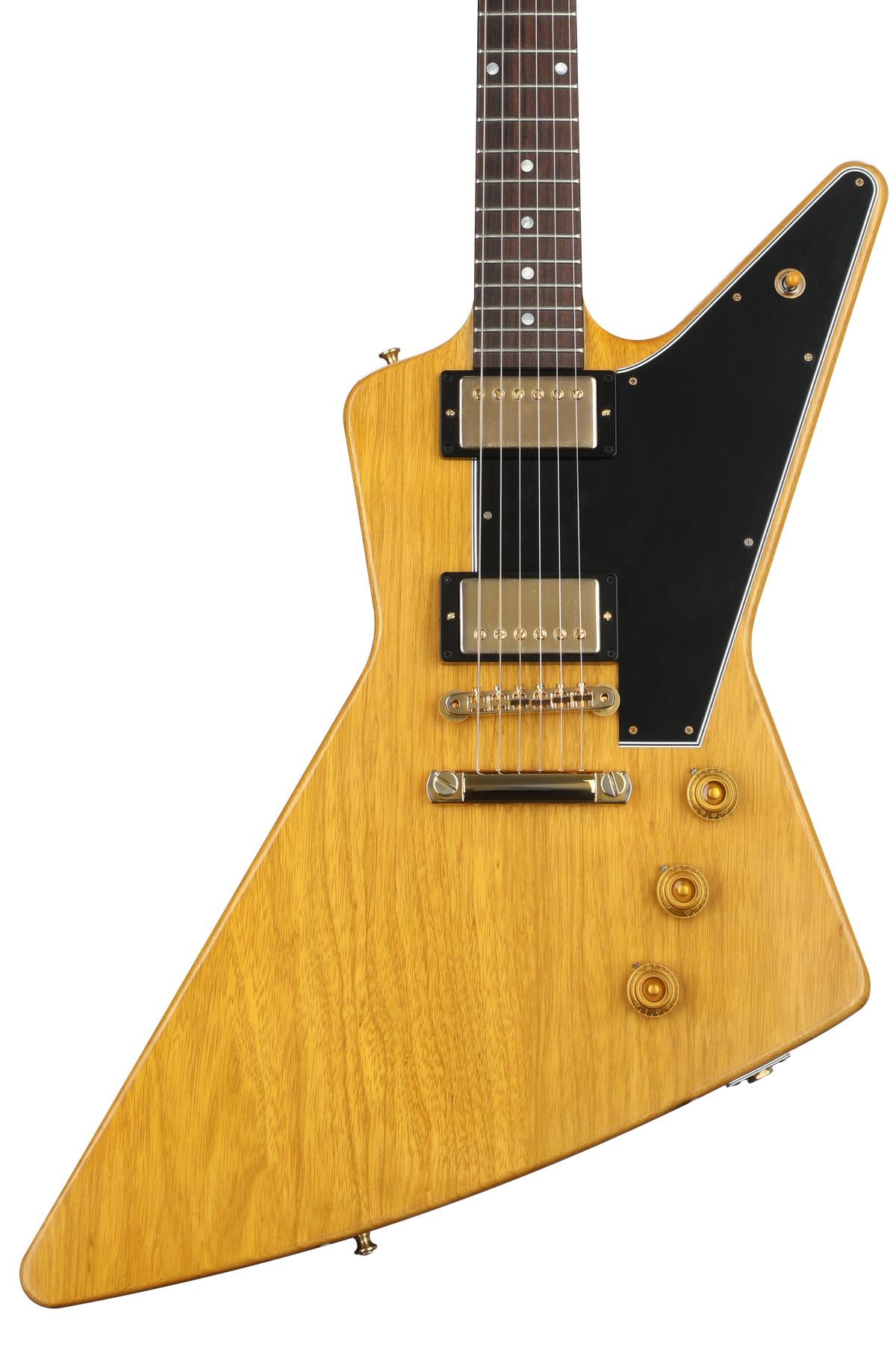 Gibson Custom 1958 Korina Explorer Electric Guitar - Natural, VOS, Black Pickguard