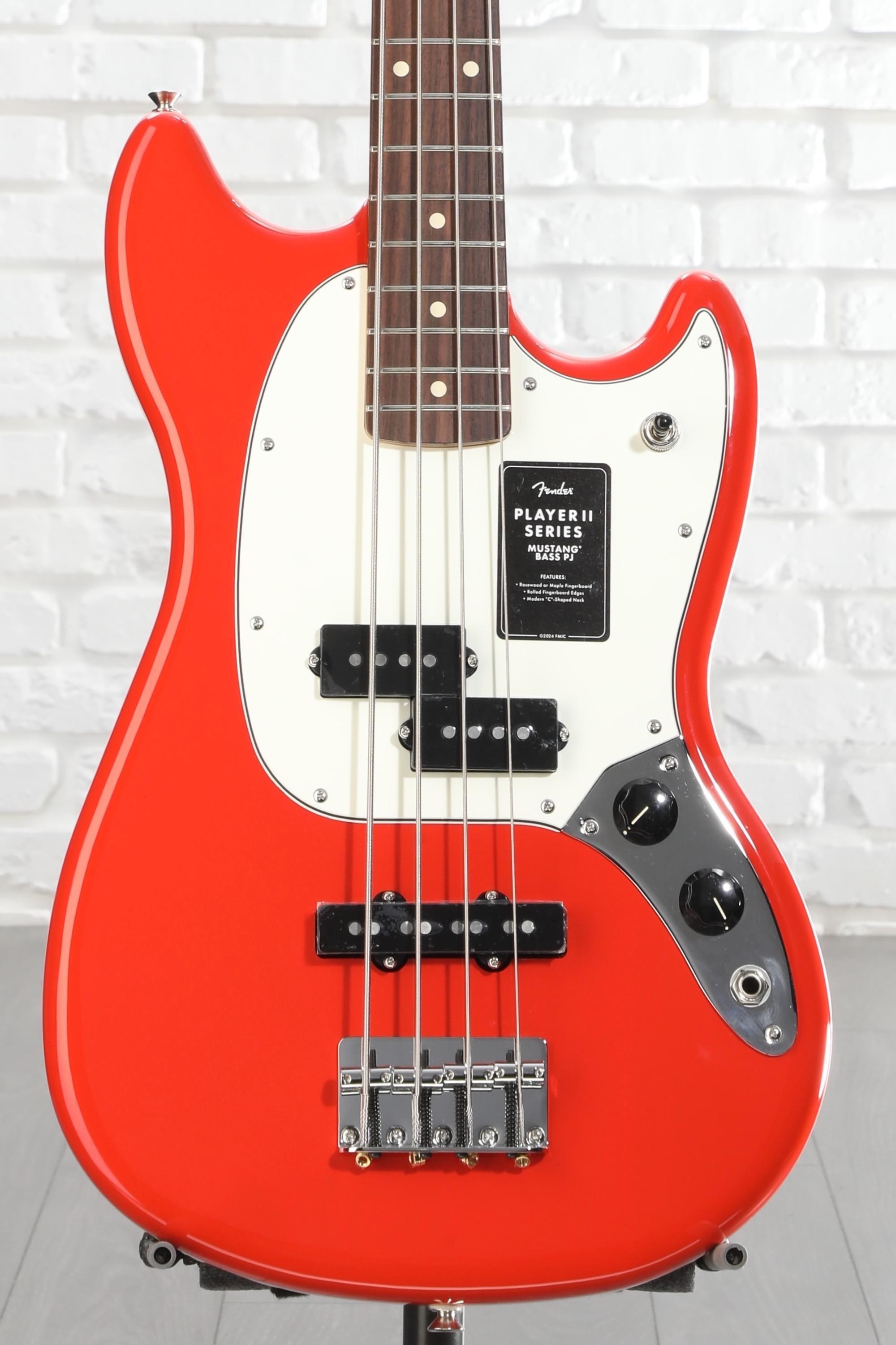 Fender Player II Mustang Bass PJ - Coral Red with Rosewood