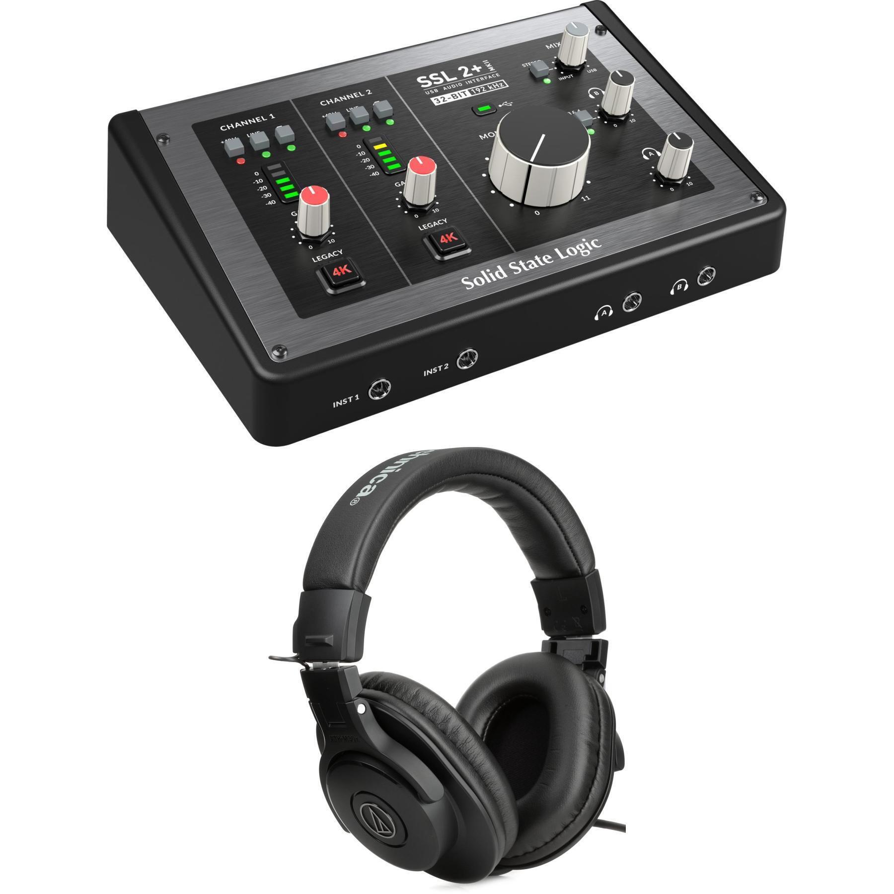 Solid State Logic SSL2+ MKII 2 x 4 USB-C Audio Interface with ATH-M30x ...